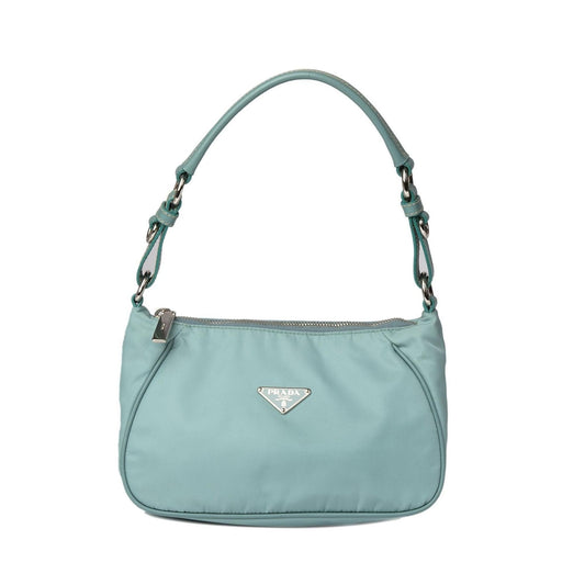Prada Saffiano Trimmed Tessuto Shoulder Bag Leather Nylon