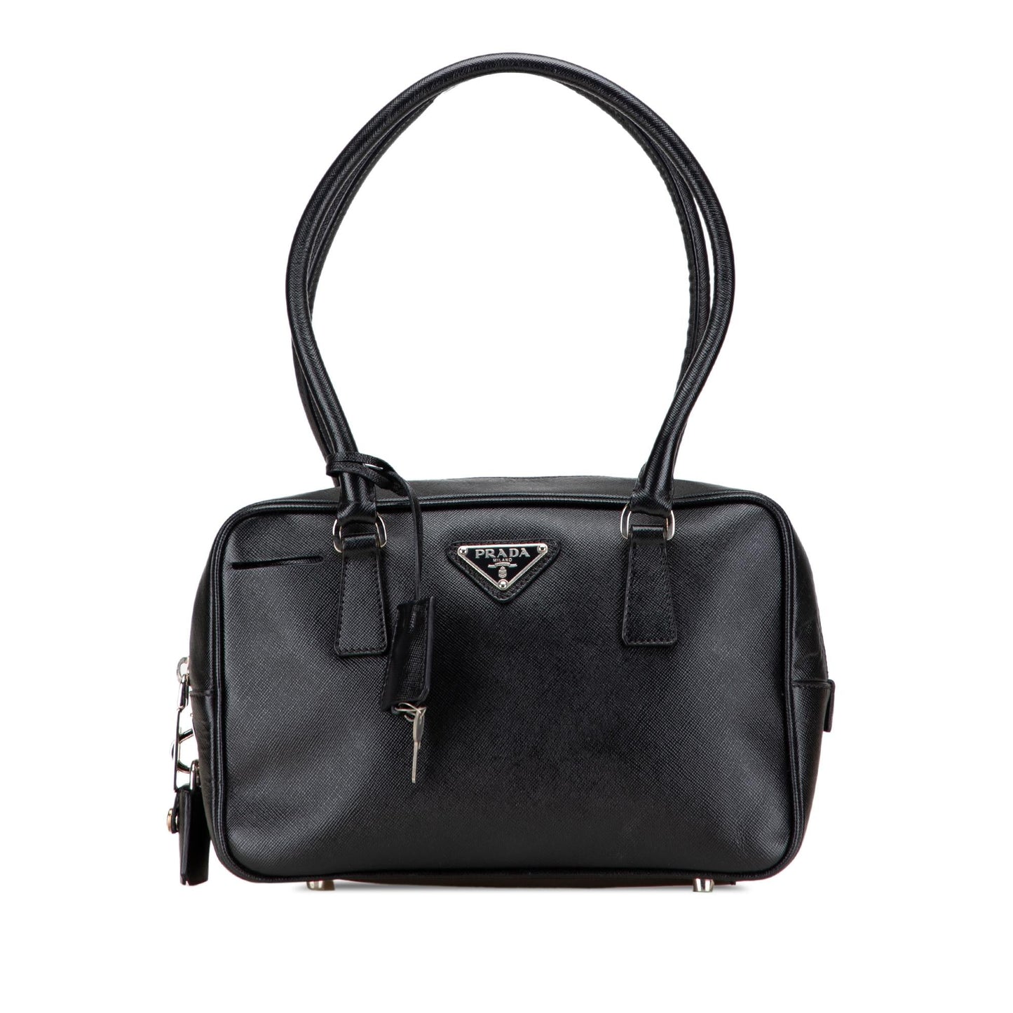 Prada Lux Bauletto Handbag Saffiano Satchel Bag