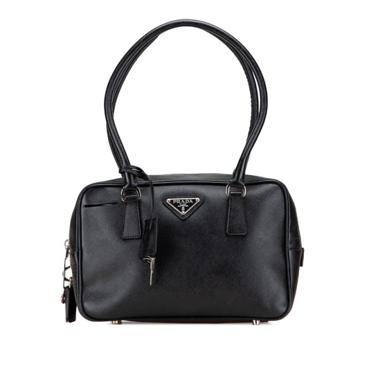 Prada Lux Bauletto Handbag Saffiano Satchel Bag