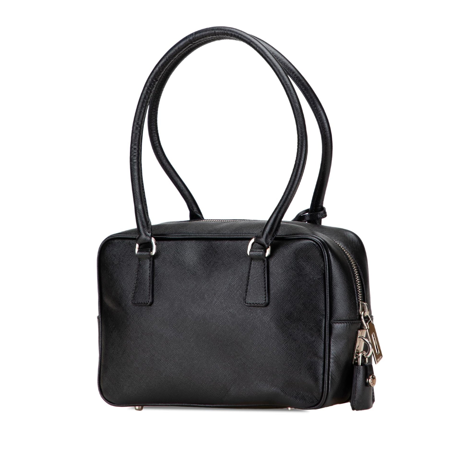 Prada Lux Bauletto Handbag Saffiano Satchel Bag