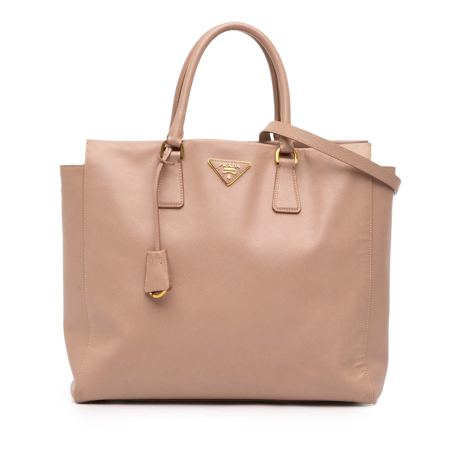 Prada Lux Double Handle Shopping Tote Saffiano Tote Bag
