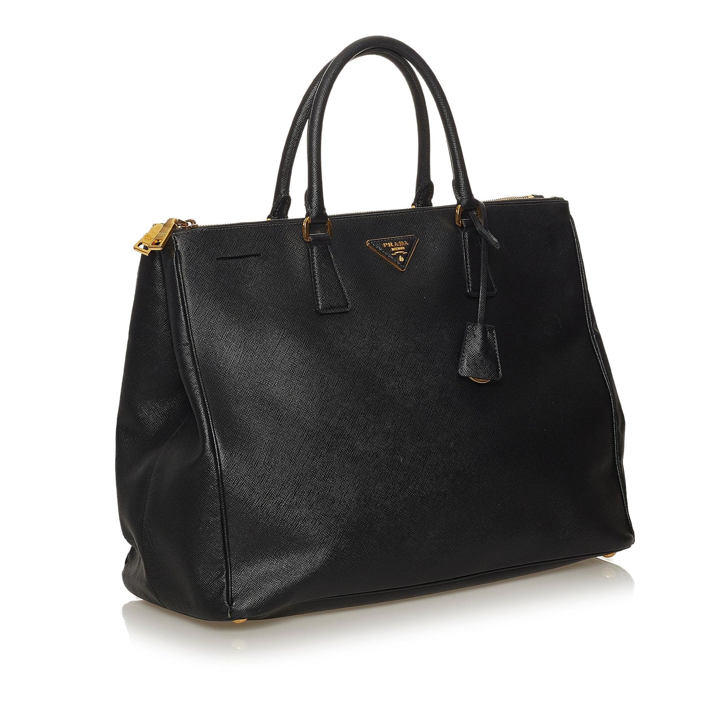 Prada Lux Double Galleria Tote Bag Shg Saffiano Zip