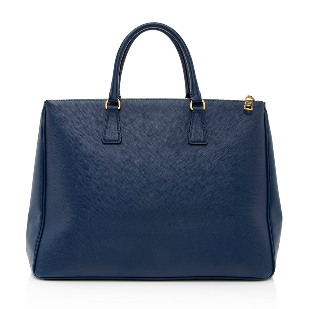 Prada Lux Double Tote Shf Saffiano Large Zip Tote Bag