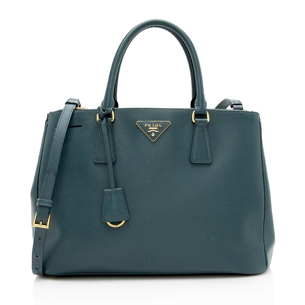 Prada Lux Double Tote Saffiano Medium Zip Tote Bag Tote Shf 13593