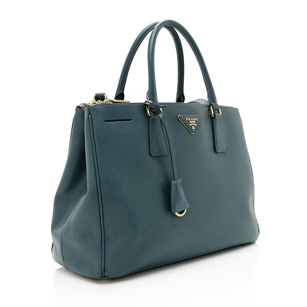 Prada Lux Double Tote Saffiano Medium Zip Tote Bag Tote Shf 13593