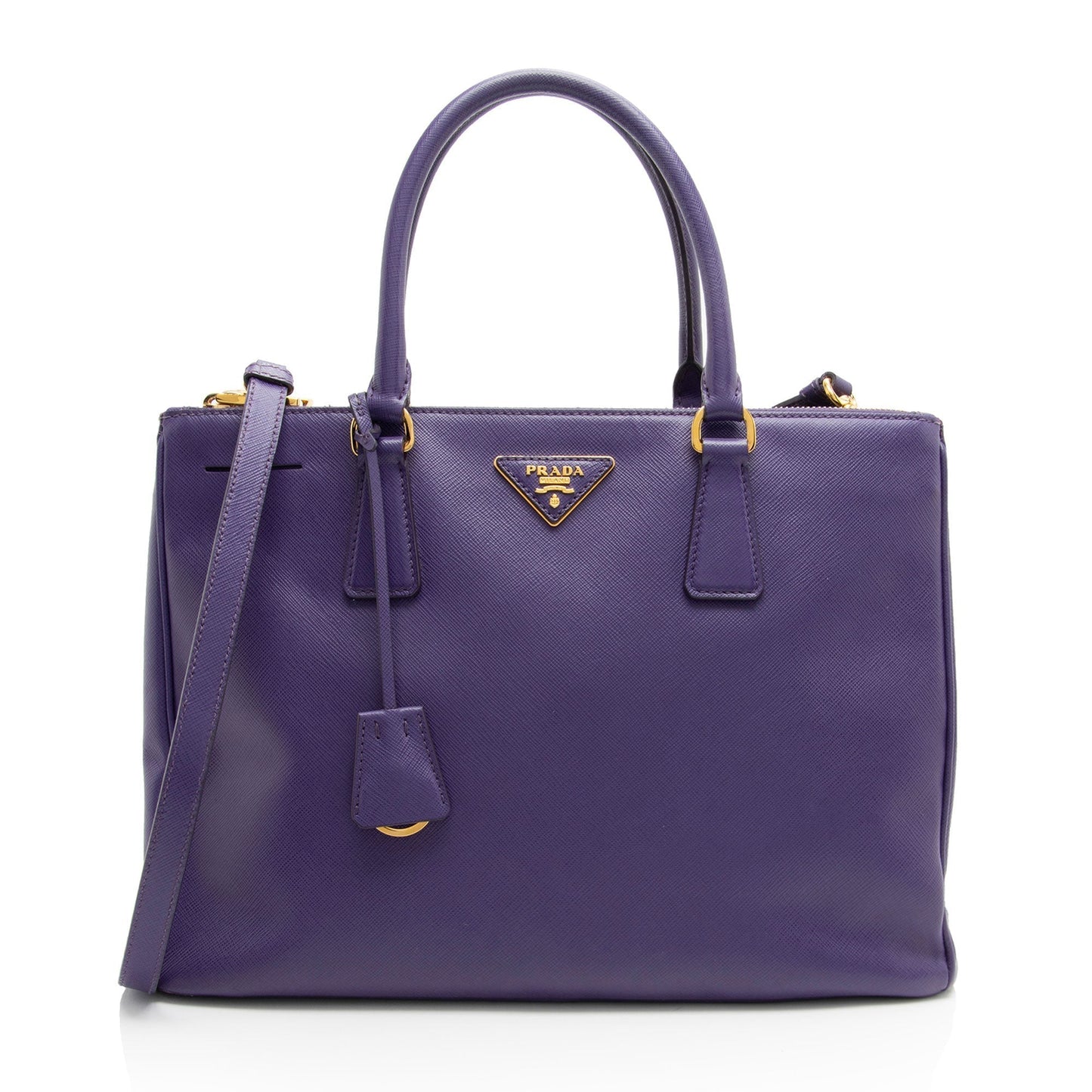 Prada Lux Double Tote Saffiano Medium Zip Tote Bag