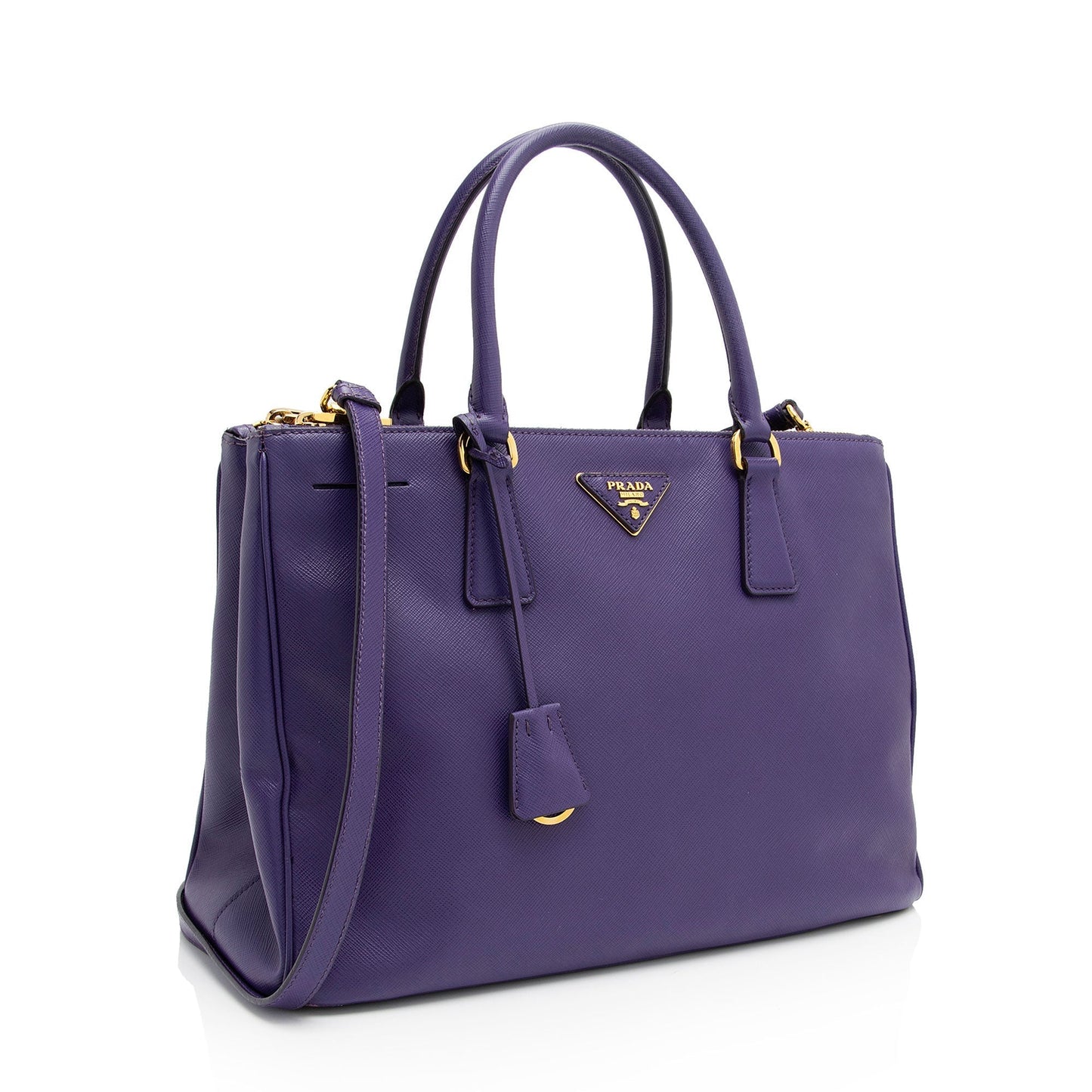 Prada Lux Double Tote Saffiano Medium Zip Tote Bag