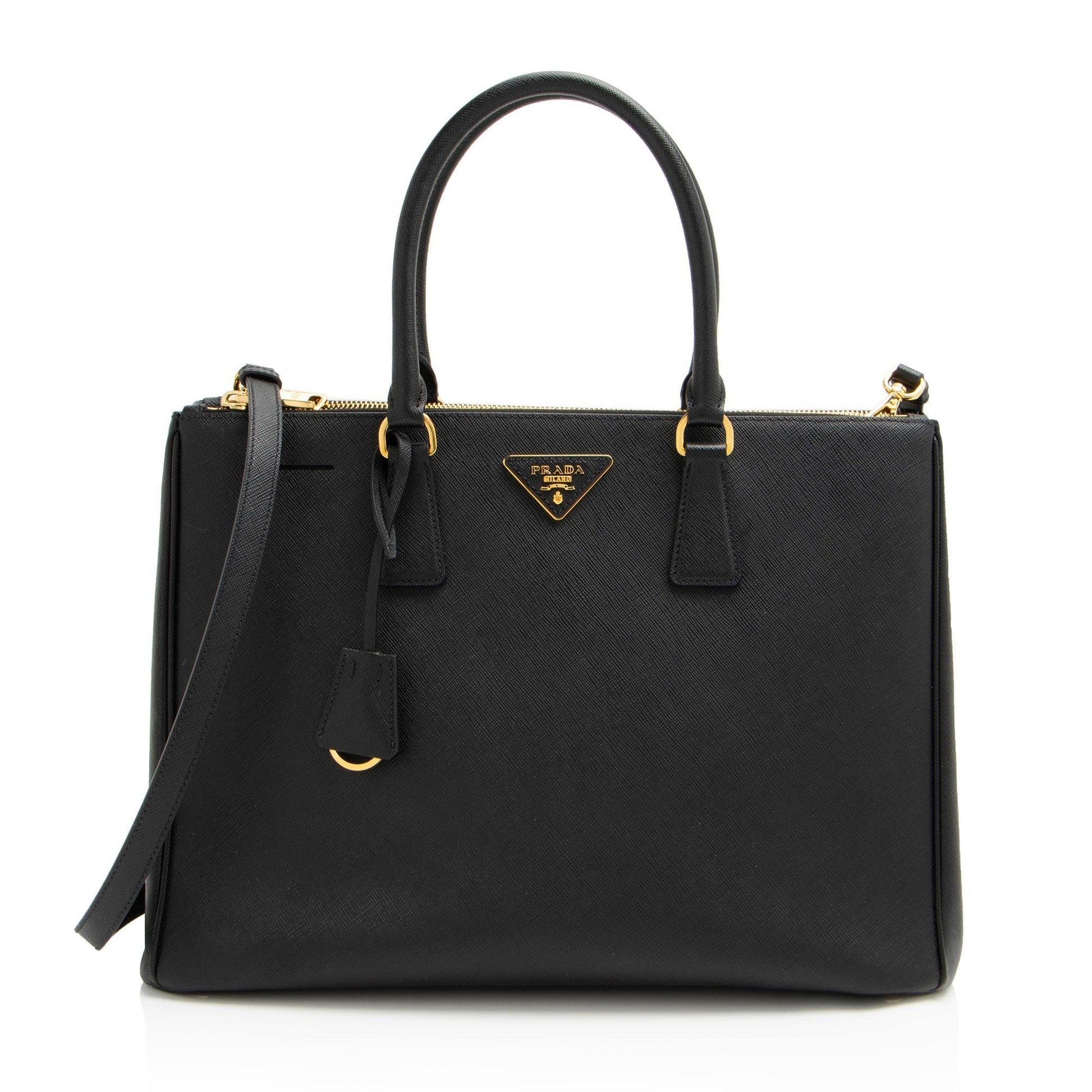 Prada Lux Double Tote Shf Bt2Ixs Saffiano Medium Zip Tote Bag