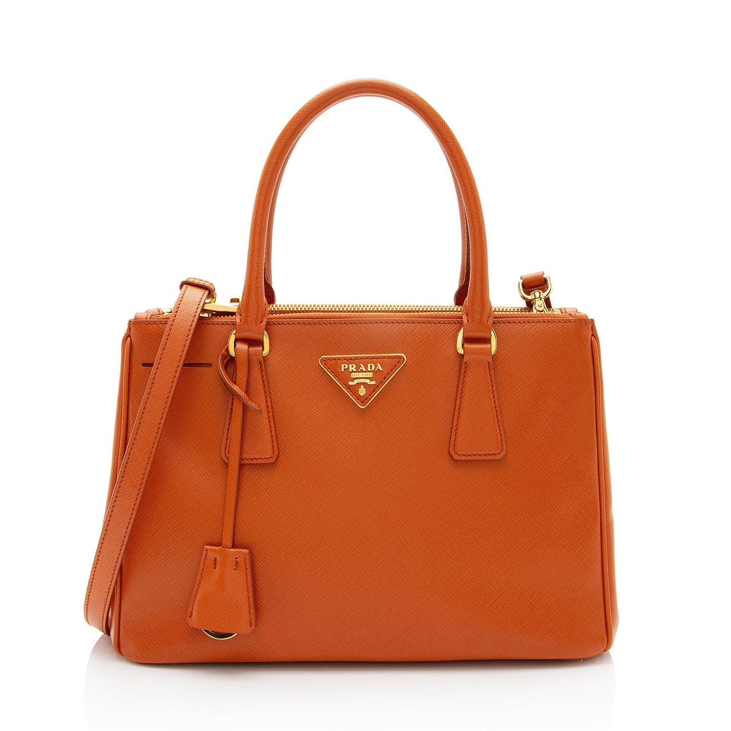 Prada Lux Double Tote Shf Novfrz Saffiano Small Zip Tote Bag