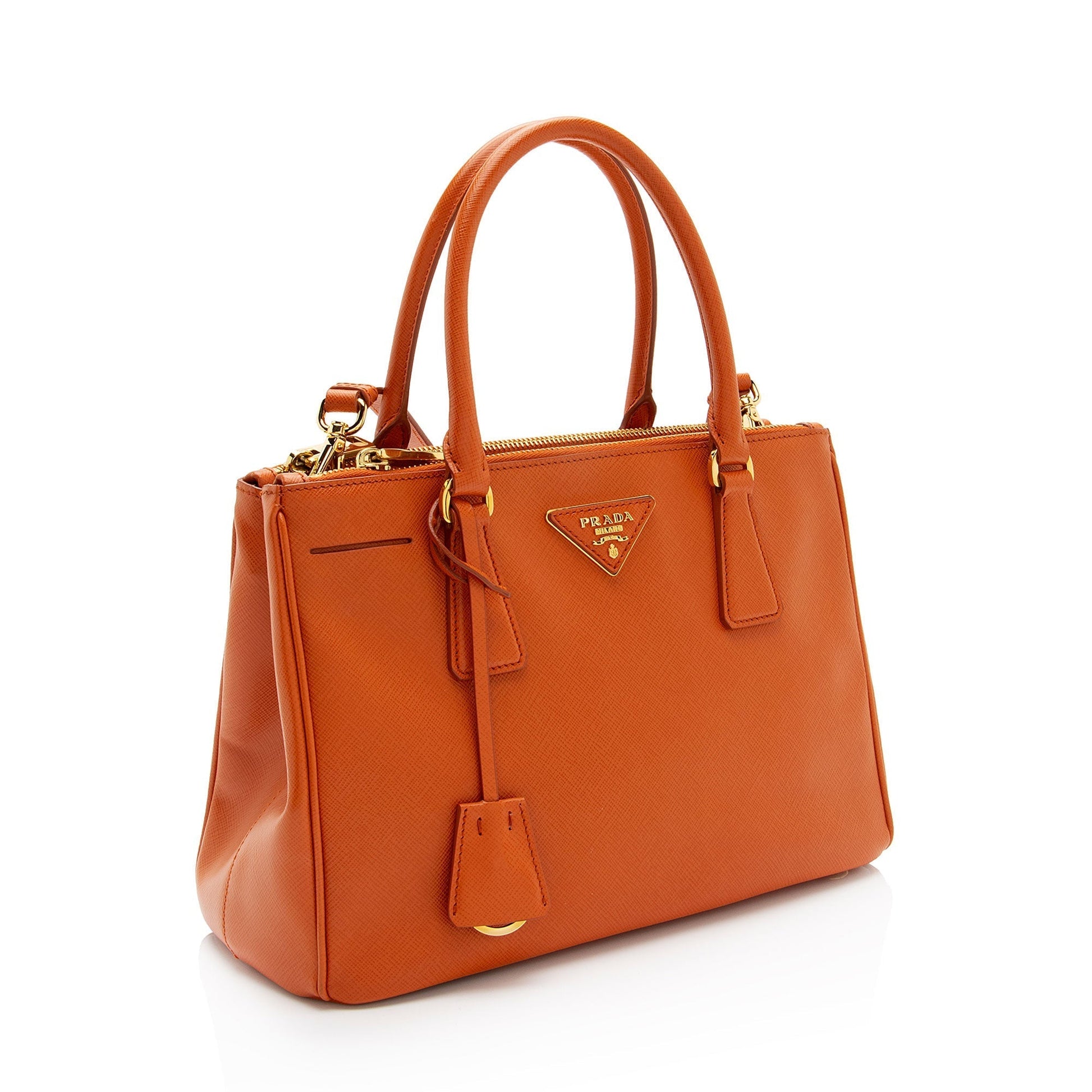 Prada Lux Double Tote Shf Novfrz Saffiano Small Zip Tote Bag