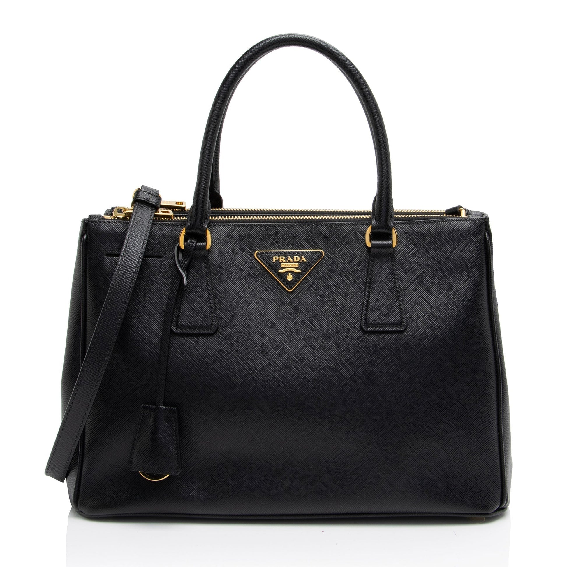 Prada Lux Double Tote Shf Lqv9Hg Saffiano Small Zip Tote Bag