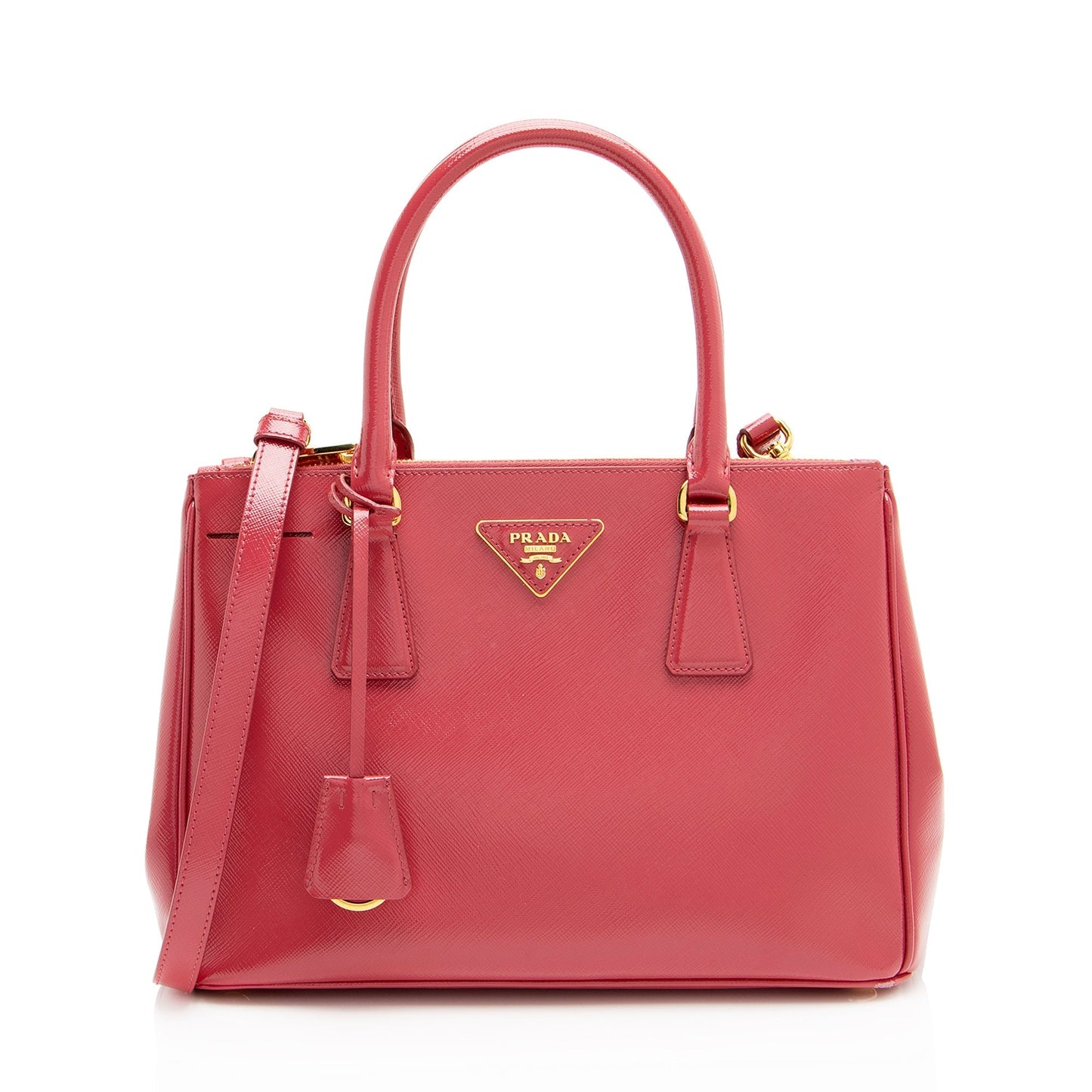 Prada Lux Double Tote Shf Fz8Big Saffiano Small Zip Tote Bag