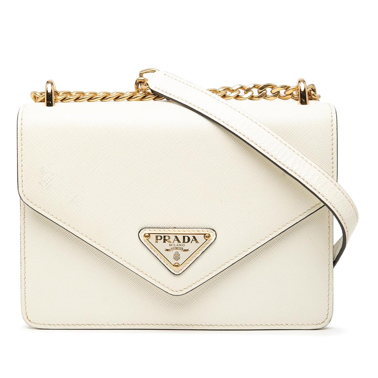 Prada Lux Envelope Crossbody Bag Saffiano Chain Flap