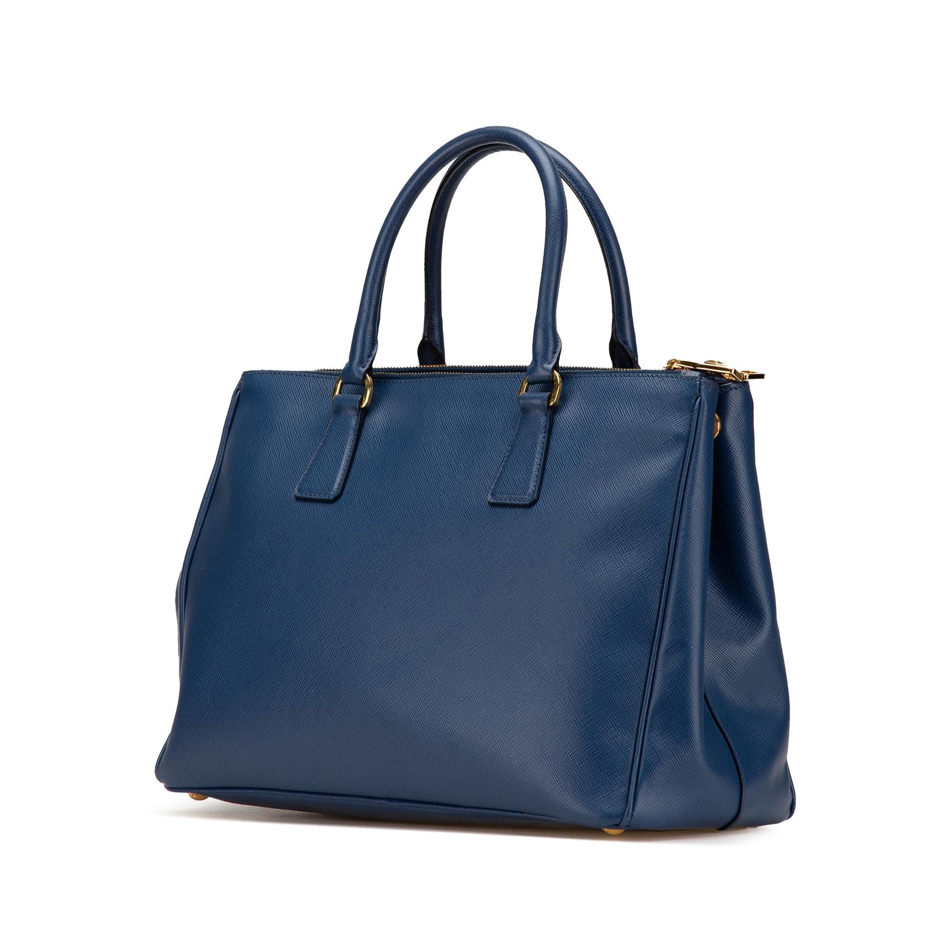 Prada Lux Galleria Double Front Pocket Satchel Saffiano Zip Satchel Bag