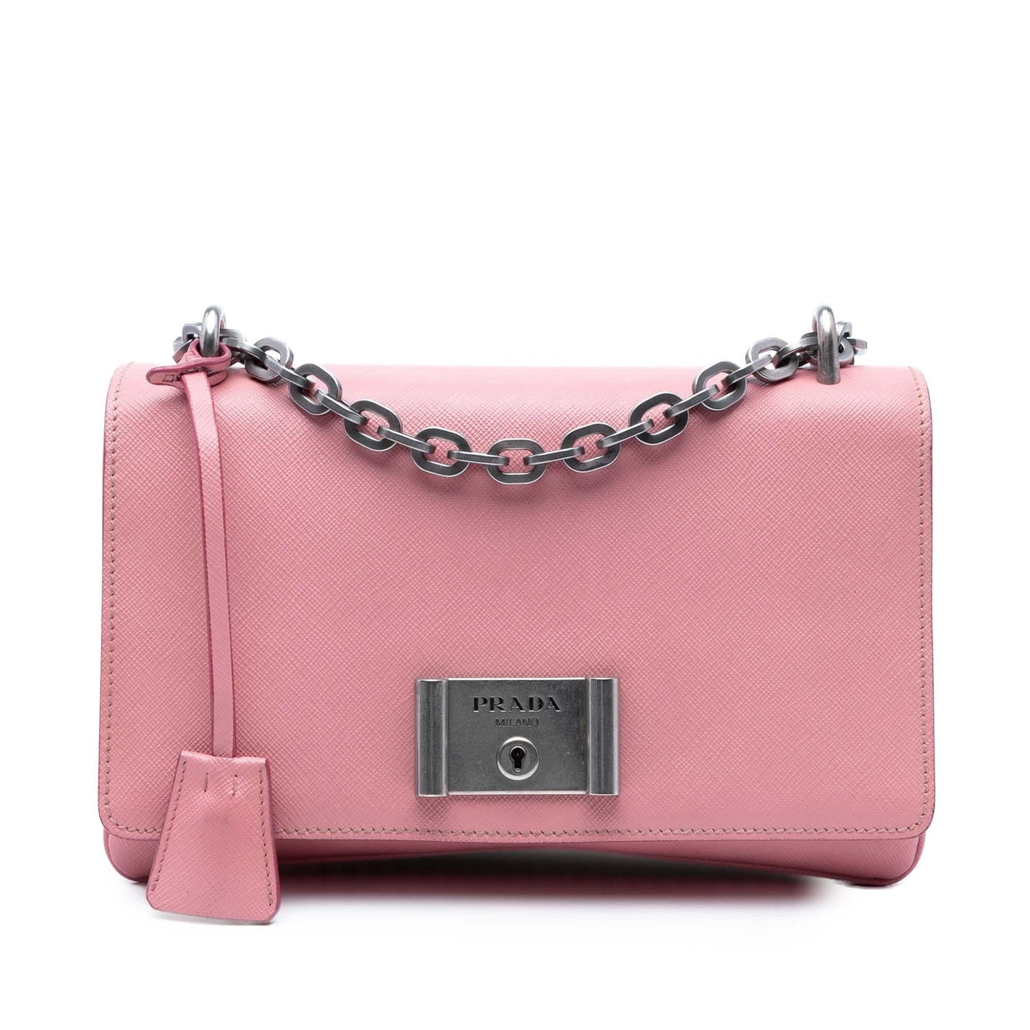 Prada Lux Lock Crossbody Bag Saffiano Chain Flap