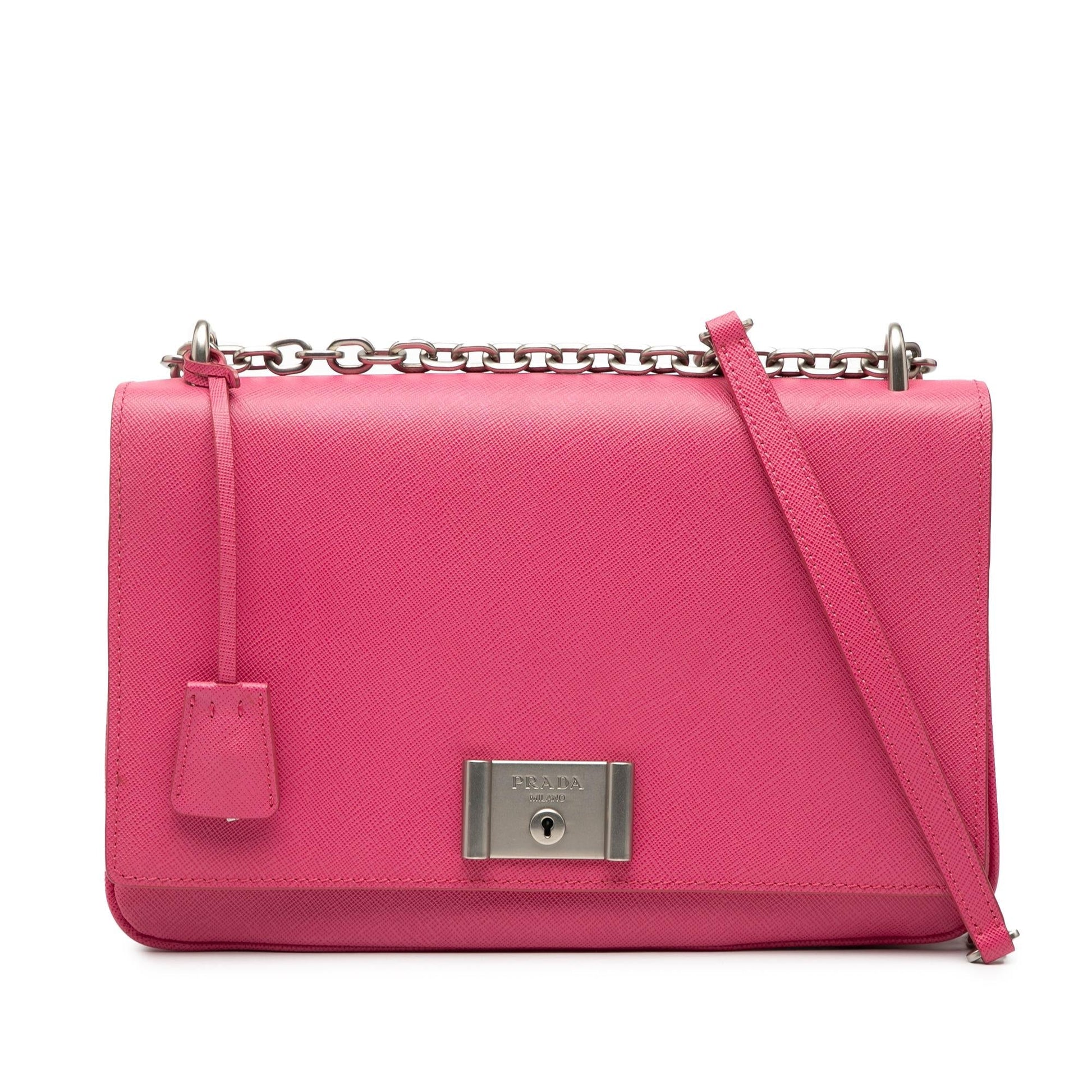 Prada Lux Lock Crossbody Bag Saffiano Chain Flap Chain Flap 1