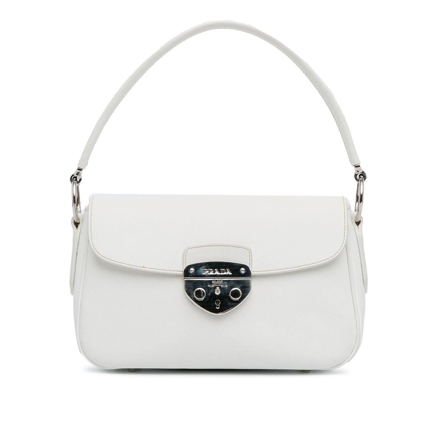 Prada Lux Pushlock Shoulder Bag Saffiano Flap