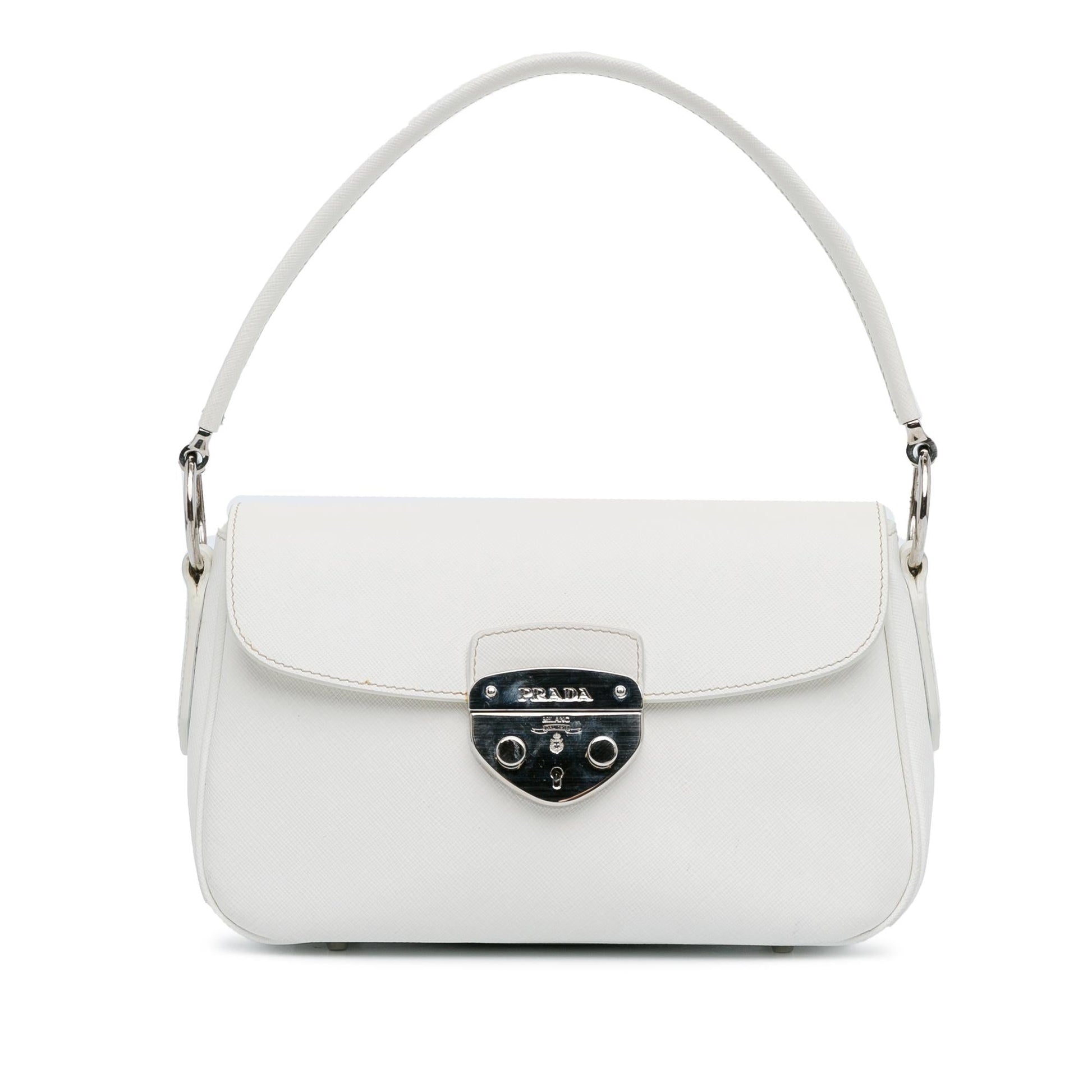 Prada Lux Pushlock Shoulder Bag Saffiano Flap Flap Shg Mwdthv