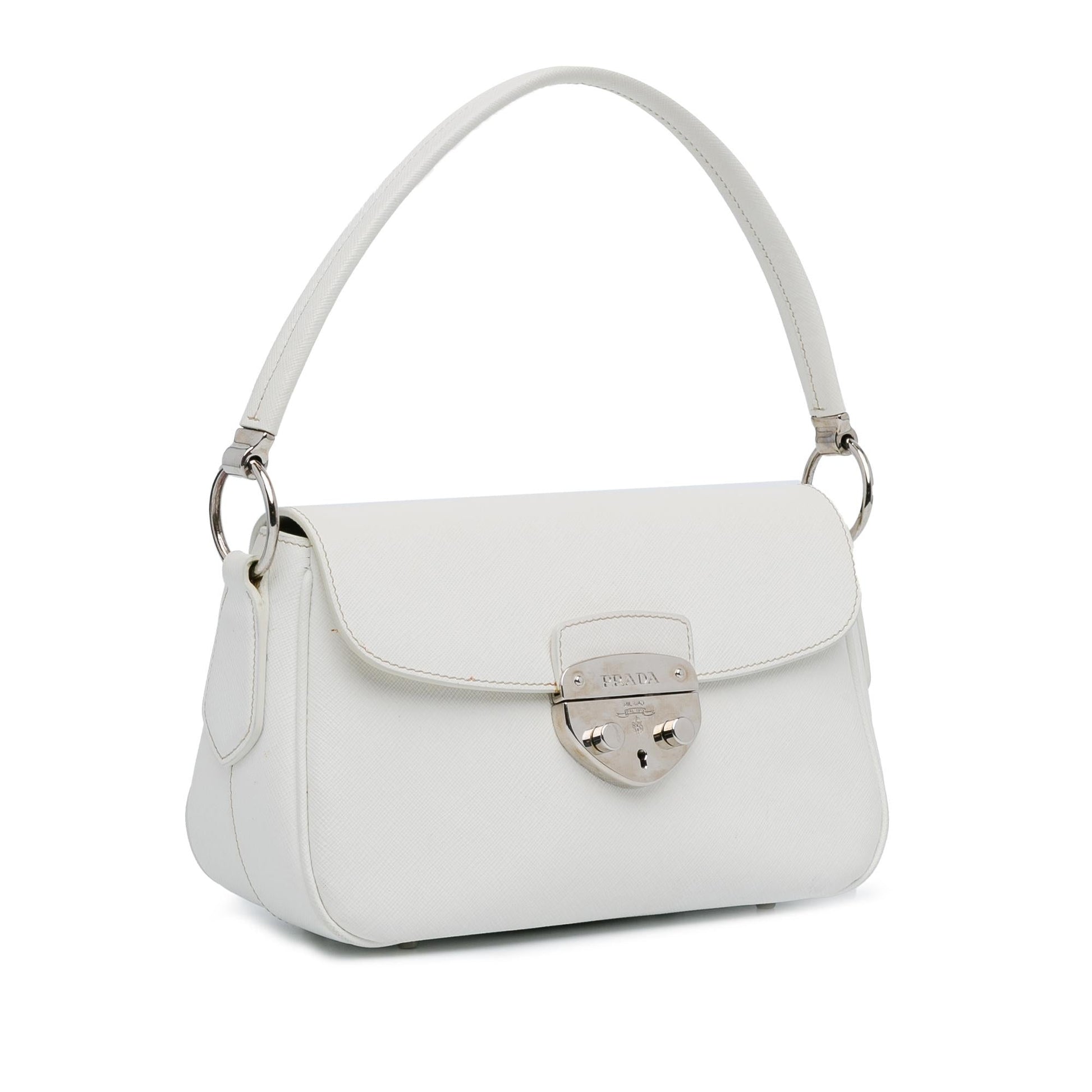 Prada Lux Pushlock Shoulder Bag Saffiano Flap Flap Shg Mwdthv