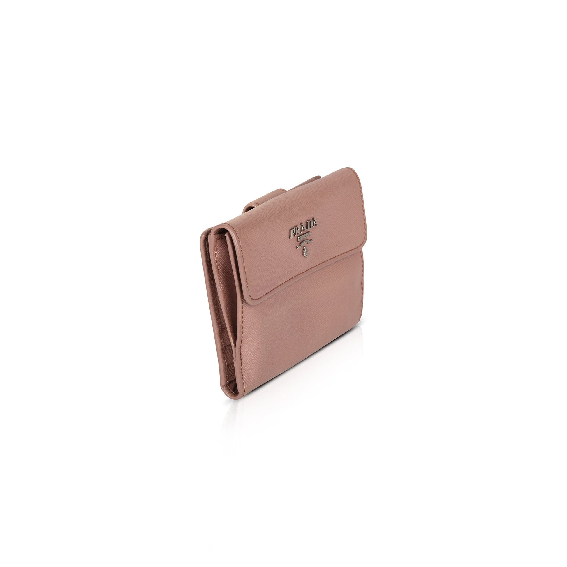 Prada Saffiano Metal French Purse Handbag Leather Travel Bag