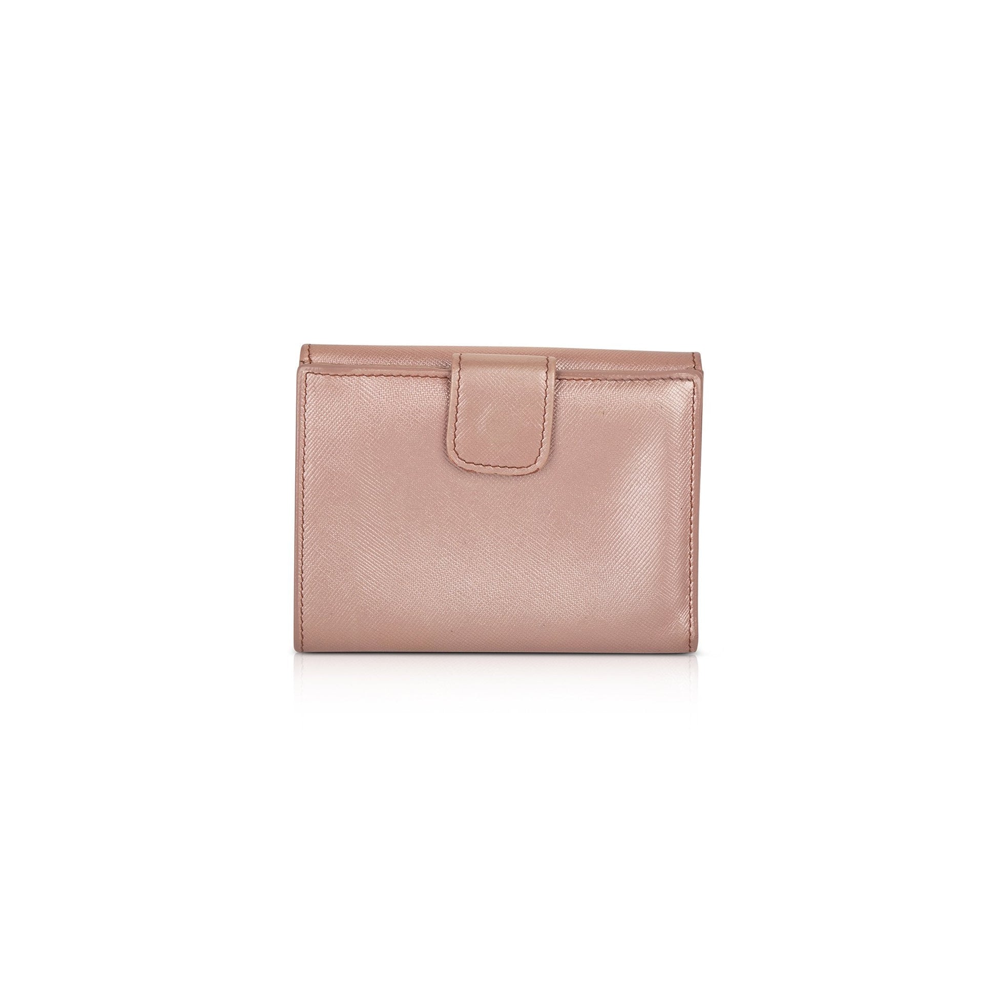 Prada Saffiano Metal French Purse Handbag Leather Travel Bag