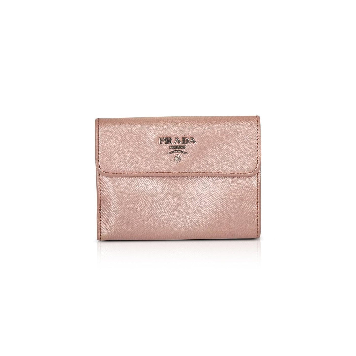 Prada Saffiano Metal French Purse Handbag Leather Travel Bag