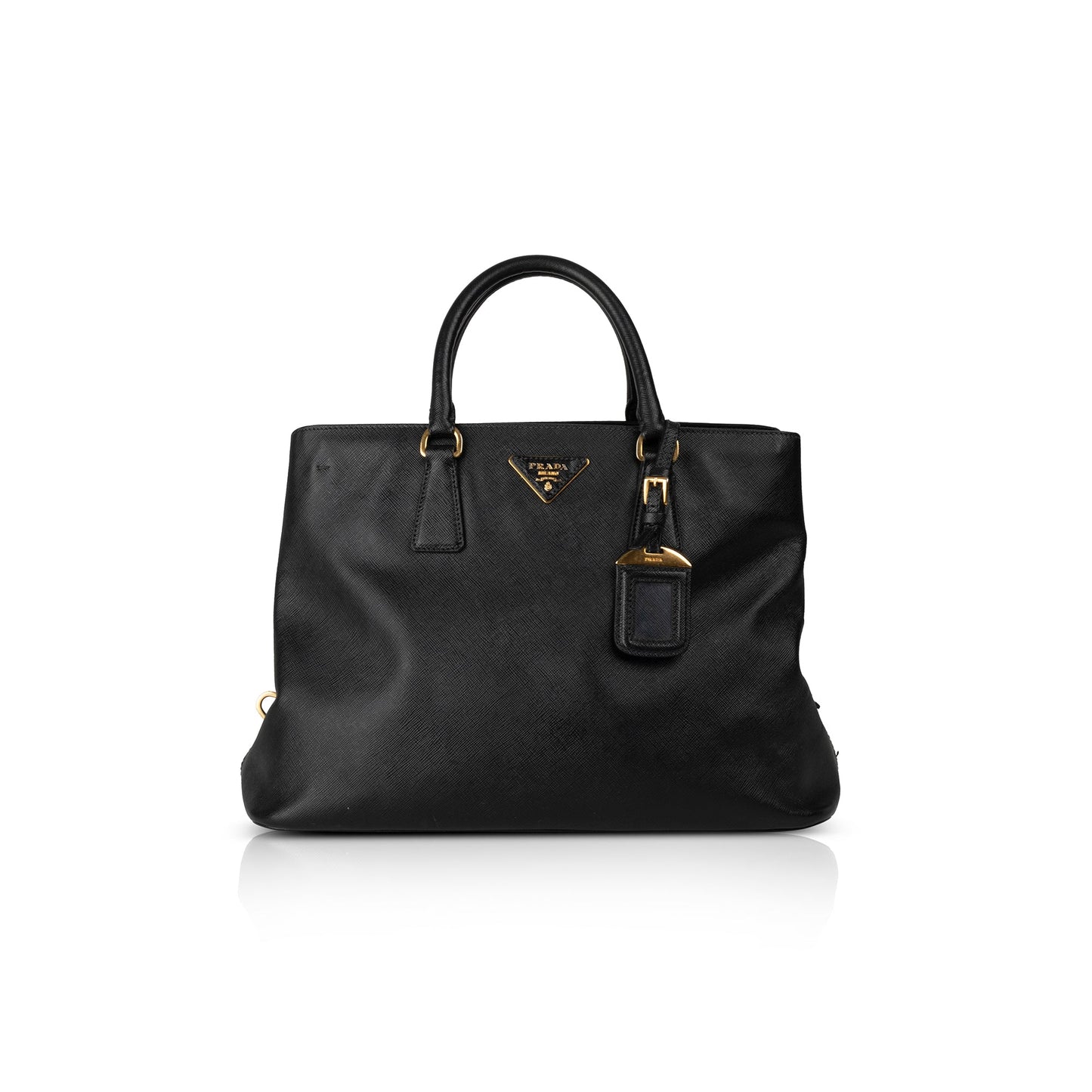 Prada Saffiano Middle Zip Tote Handbag Tote Bag