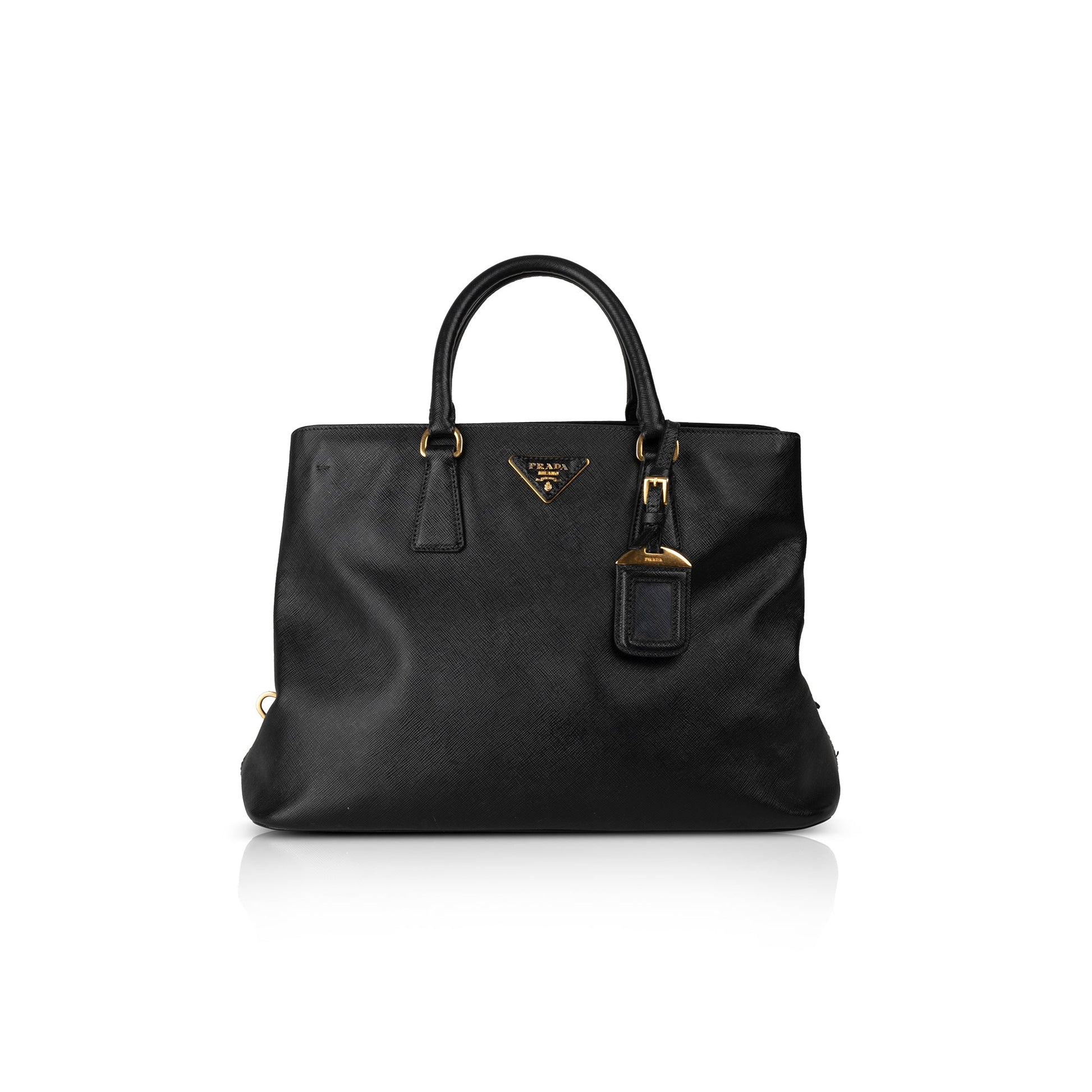 Prada Saffiano Middle Zip Tote Handbag Tote Bag