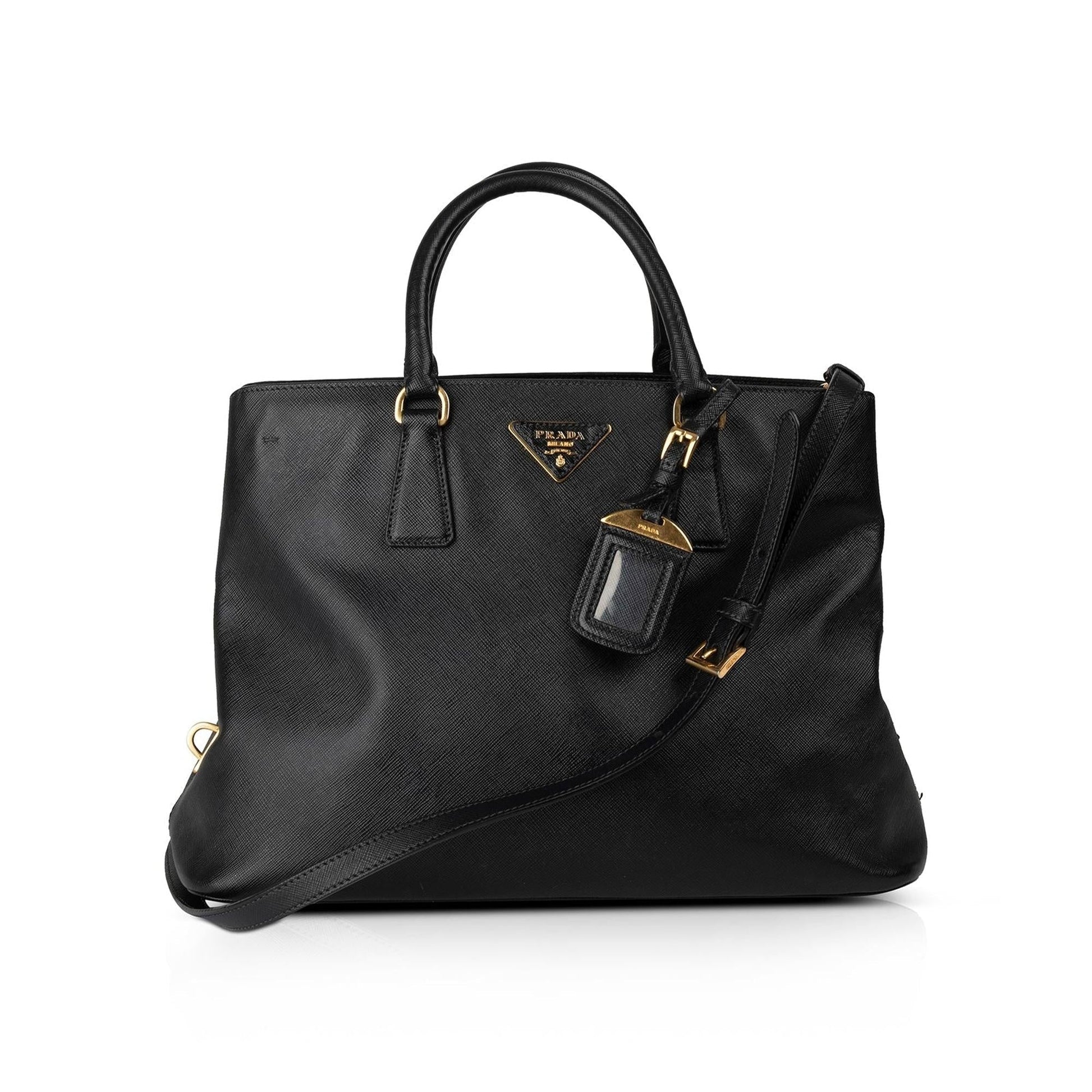 Prada Saffiano Middle Zip Tote Handbag Tote Bag