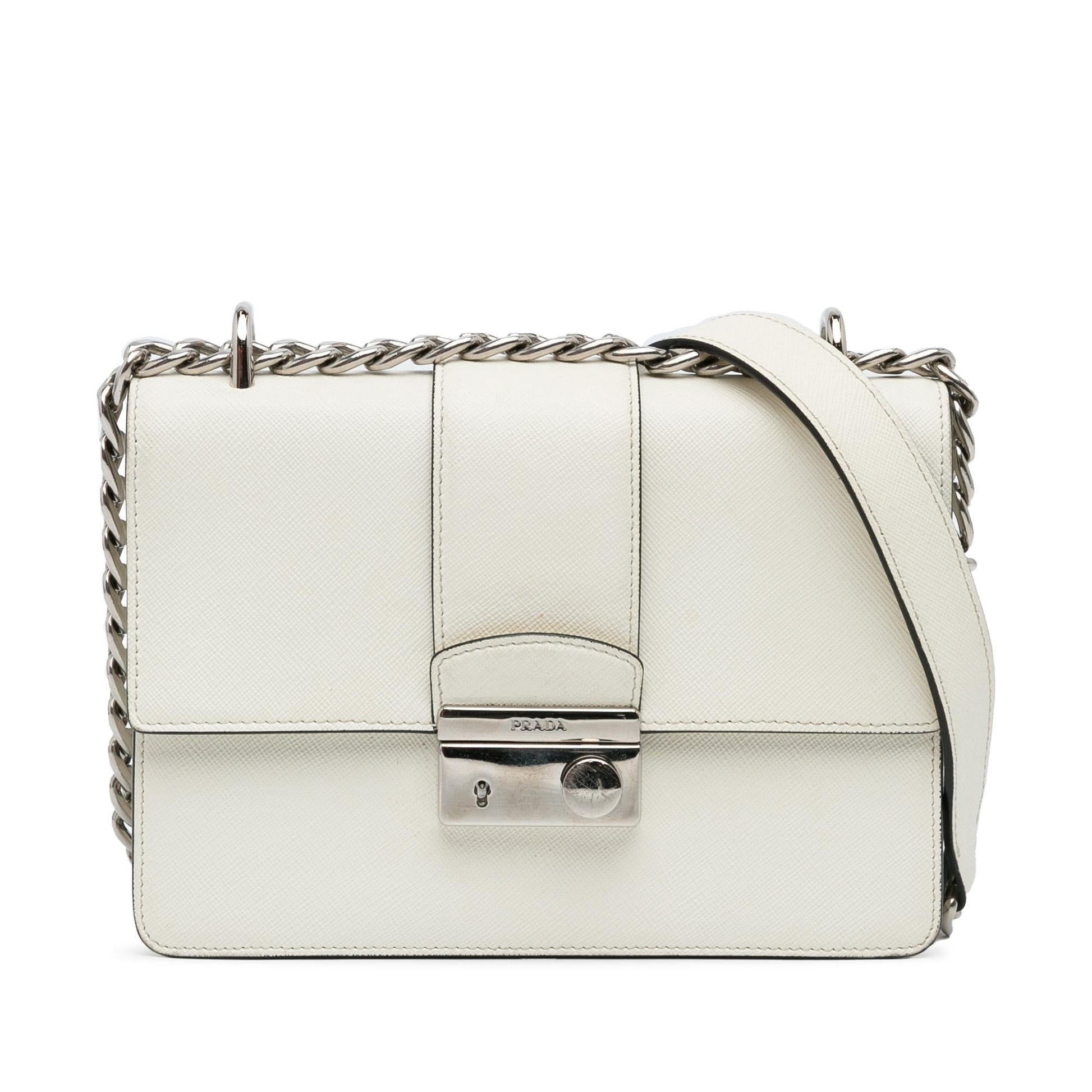 Prada Sound Lock Crossbody Shg Zhdte1 Saffiano Chain Crossbody Bag