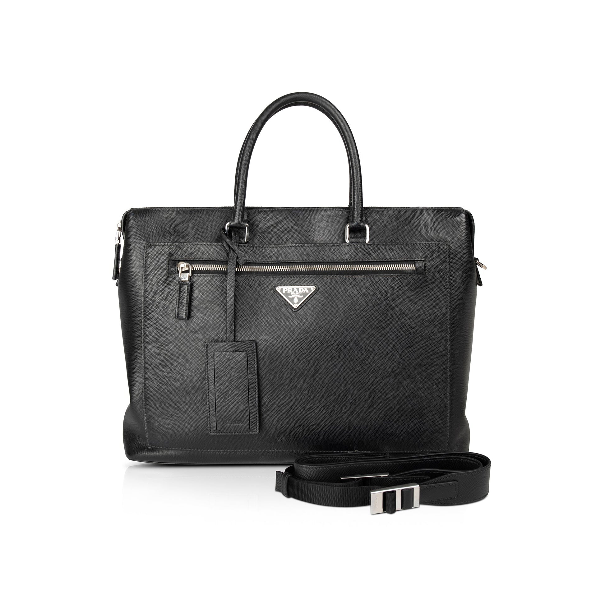 Prada Saffiano Travel Briefcase Handbag Travel Bag