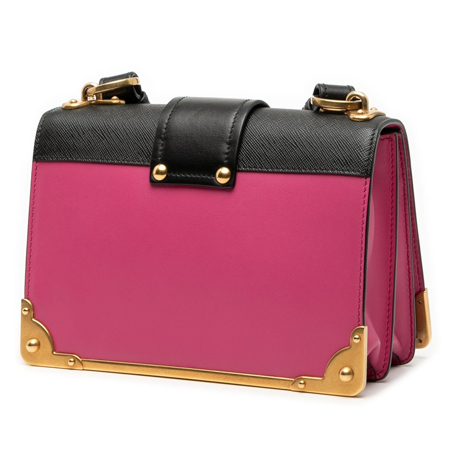 Prada Trimmed City Calf Cahier Crossbody Saffiano Crossbody Bag