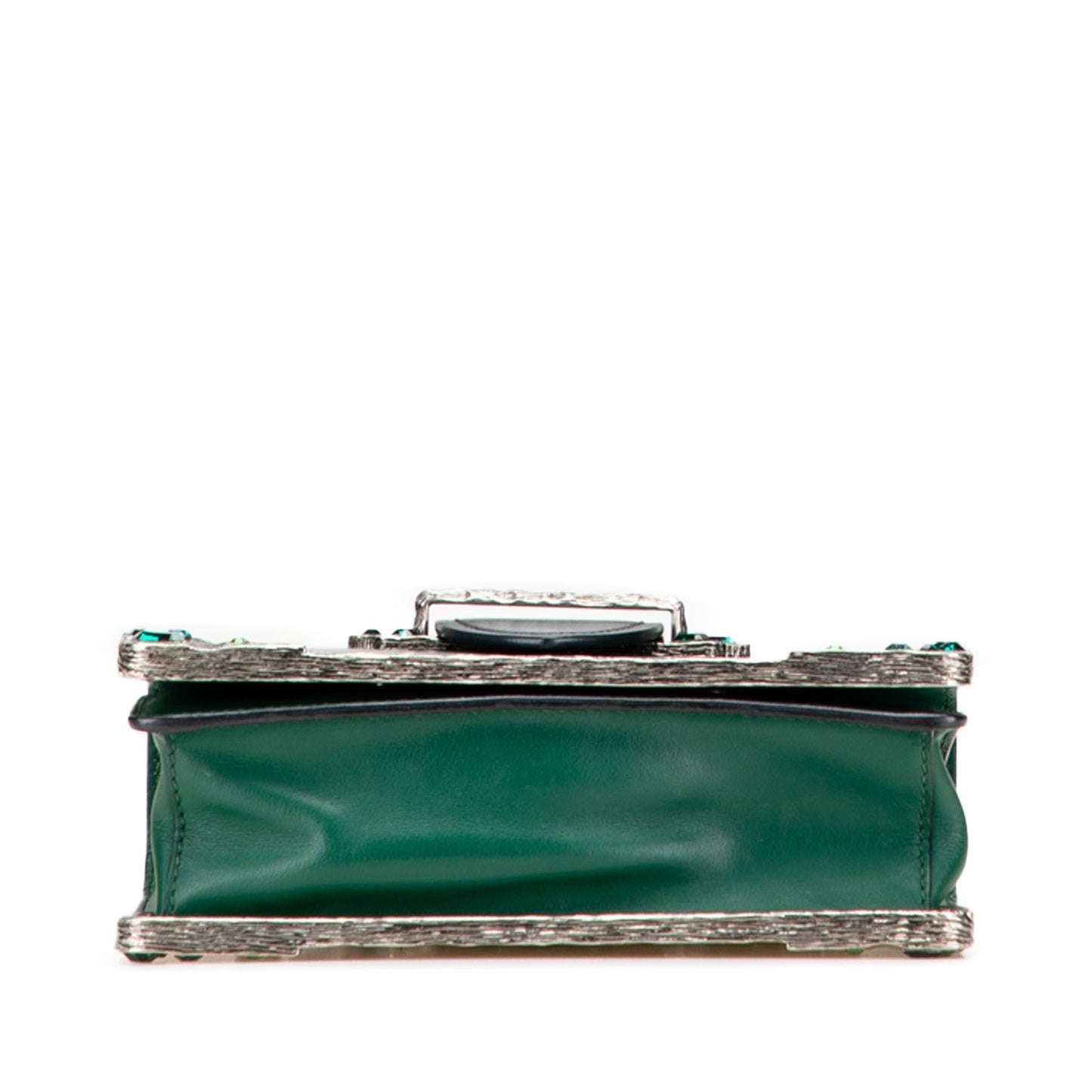 Prada Trimmed City Calf Crystal Cahier Crossbody Saffiano Crossbody Bag