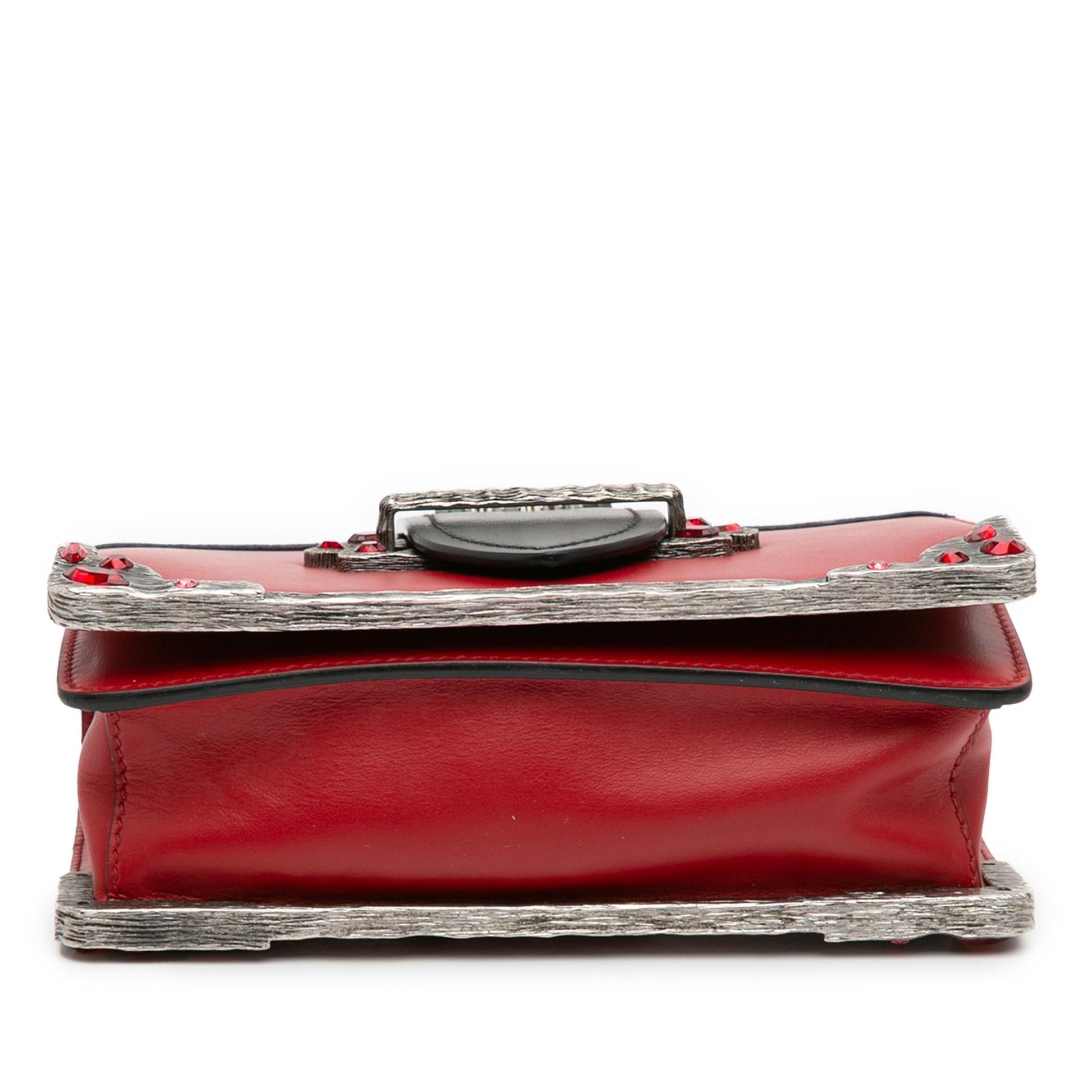 Prada Trimmed City Calf Crystal Cahier Crossbody Saffiano Crossbody Bag Cahier Crossbody 2
