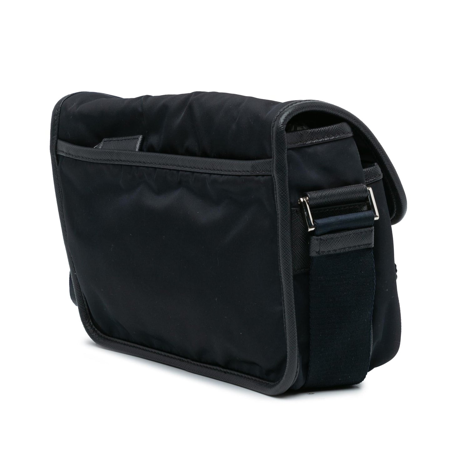 Prada Trimmed Double Buckle Messenger Bag Saffiano Crossbody Bag