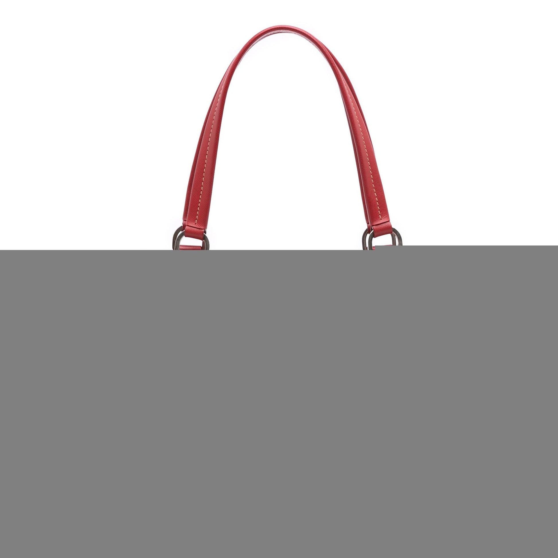 Prada Trimmed Printed Venice Shoulder Bag Canvas Saffiano