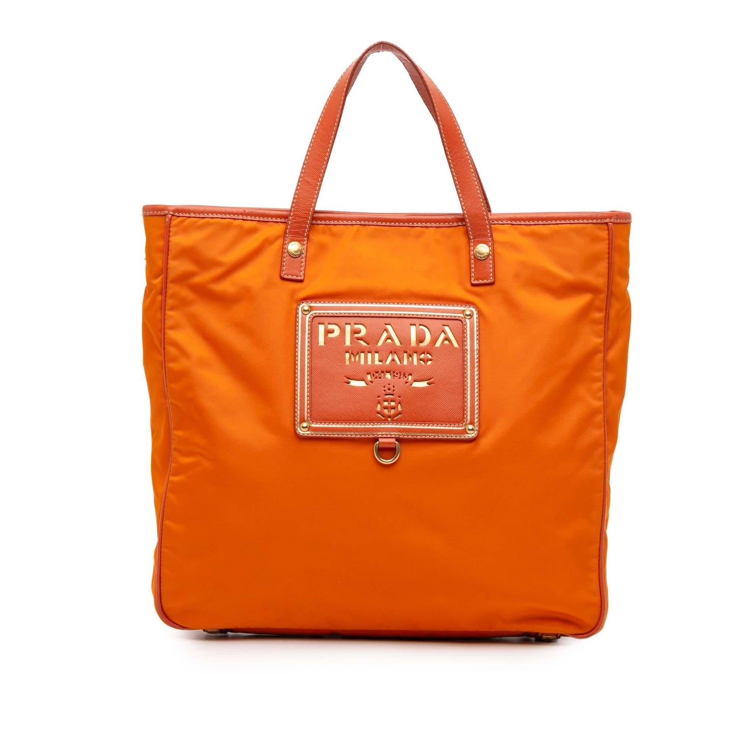 Prada Trimmed Tessuto Oro Satchel Saffiano Logo Satchel Bag