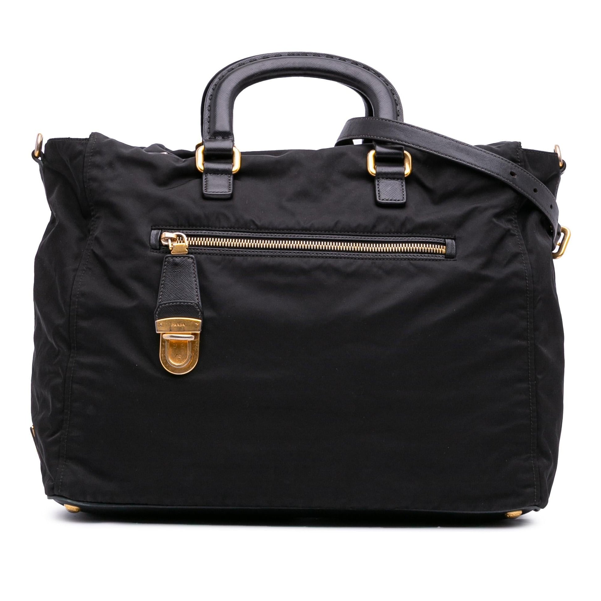 Prada Trimmed Tessuto Satchel Saffiano Satchel Bag Tessuto Satchel 3