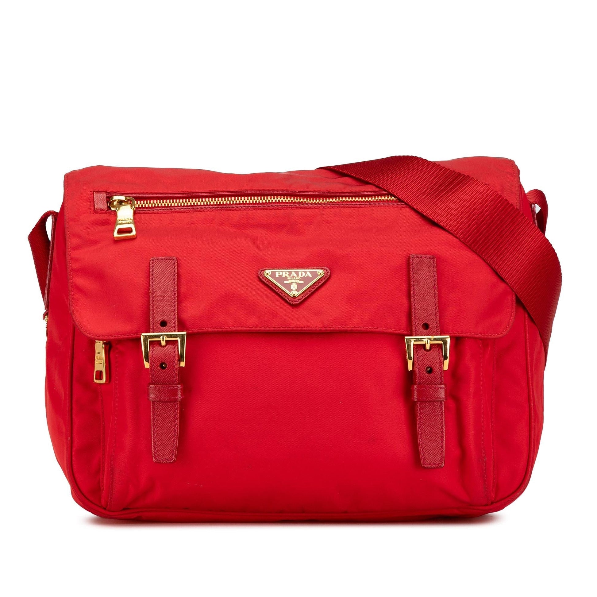 Prada Trimmed Tessuto Double Buckle Messenger Bag Saffiano Zip Crossbody Bag Buckle Messenger Bag