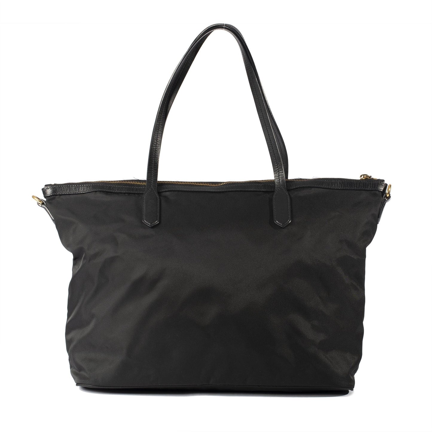 Prada Saffiano Trimmed Vela Tote Handbag Nylon Tote Bag