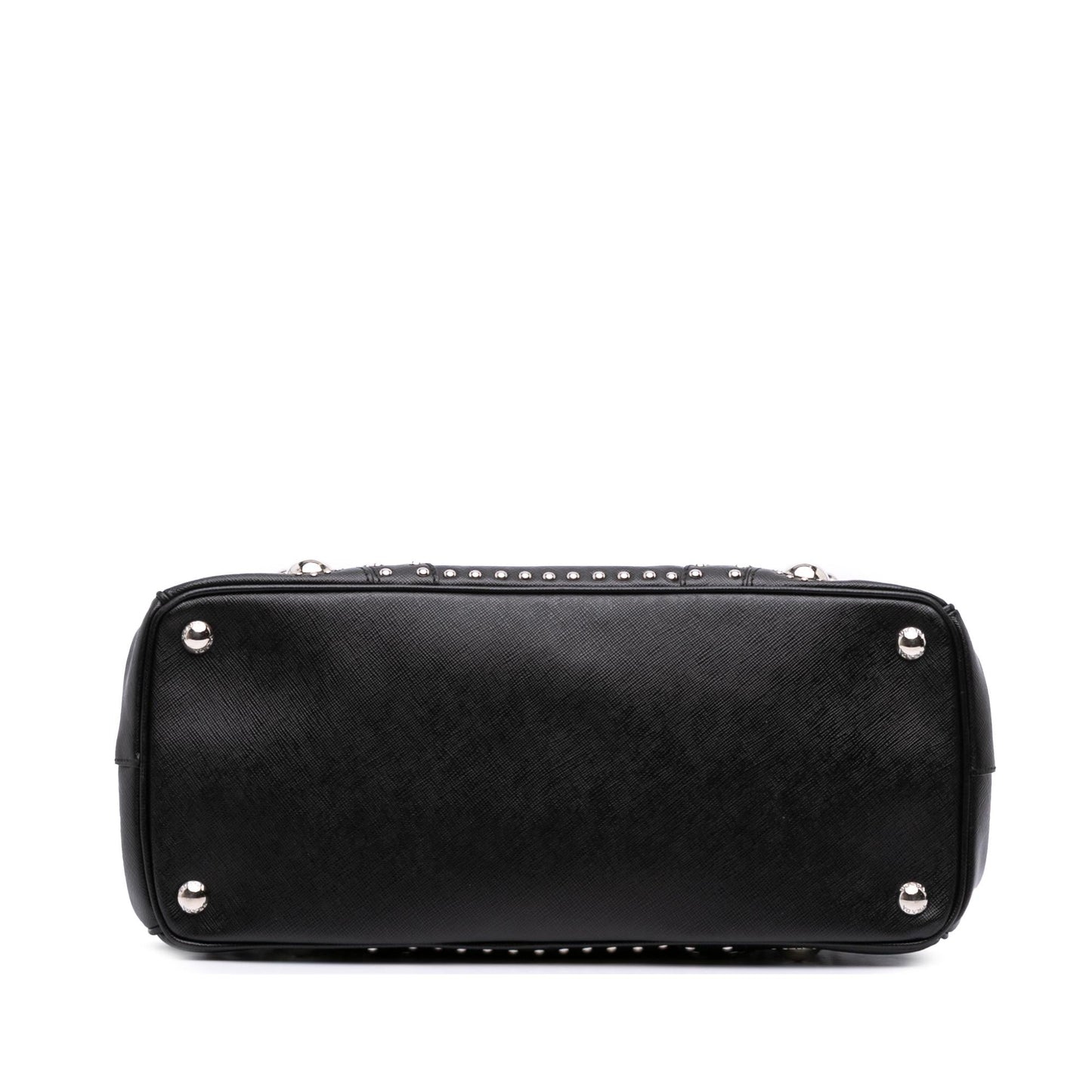 Prada Turnlock Double Studded Tote Saffiano Zip Tote Bag