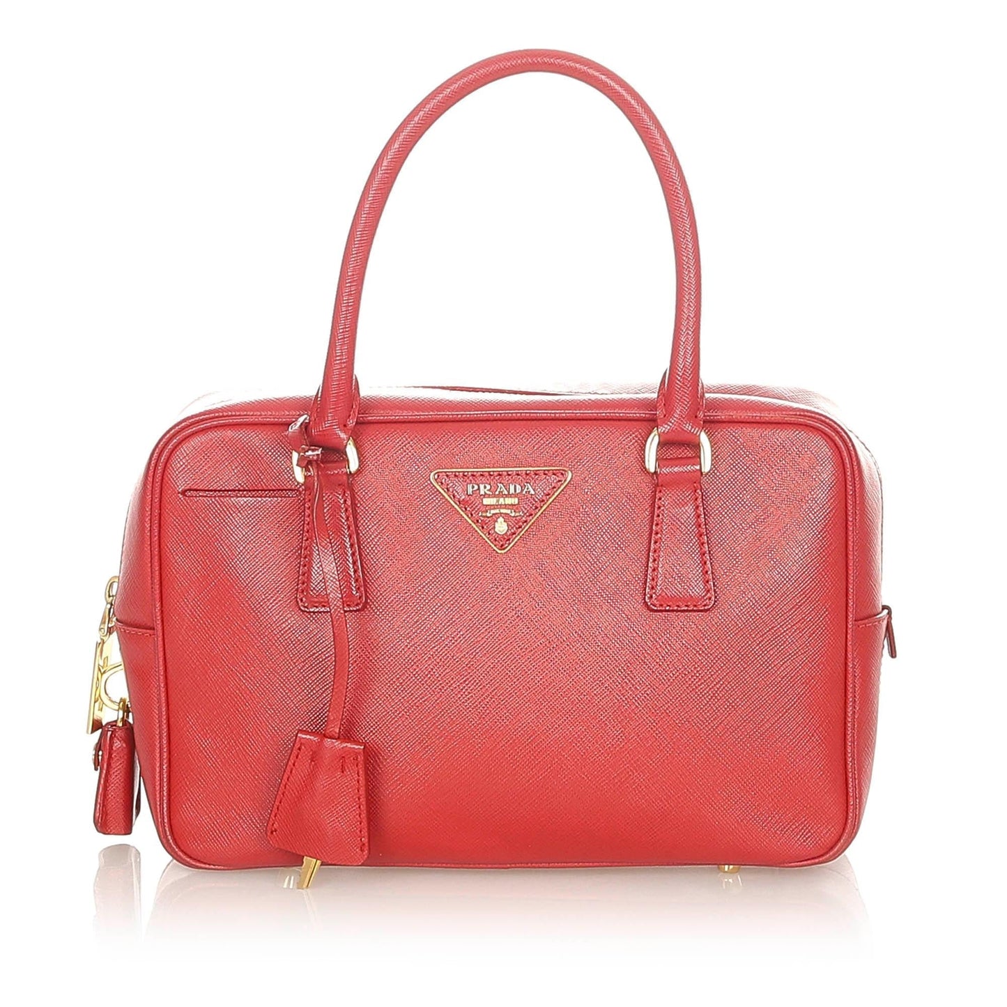 Prada Vernice Handbag Shg Saffiano Satchel Bag
