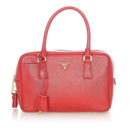 Prada Vernice Handbag Shg Saffiano Satchel Bag