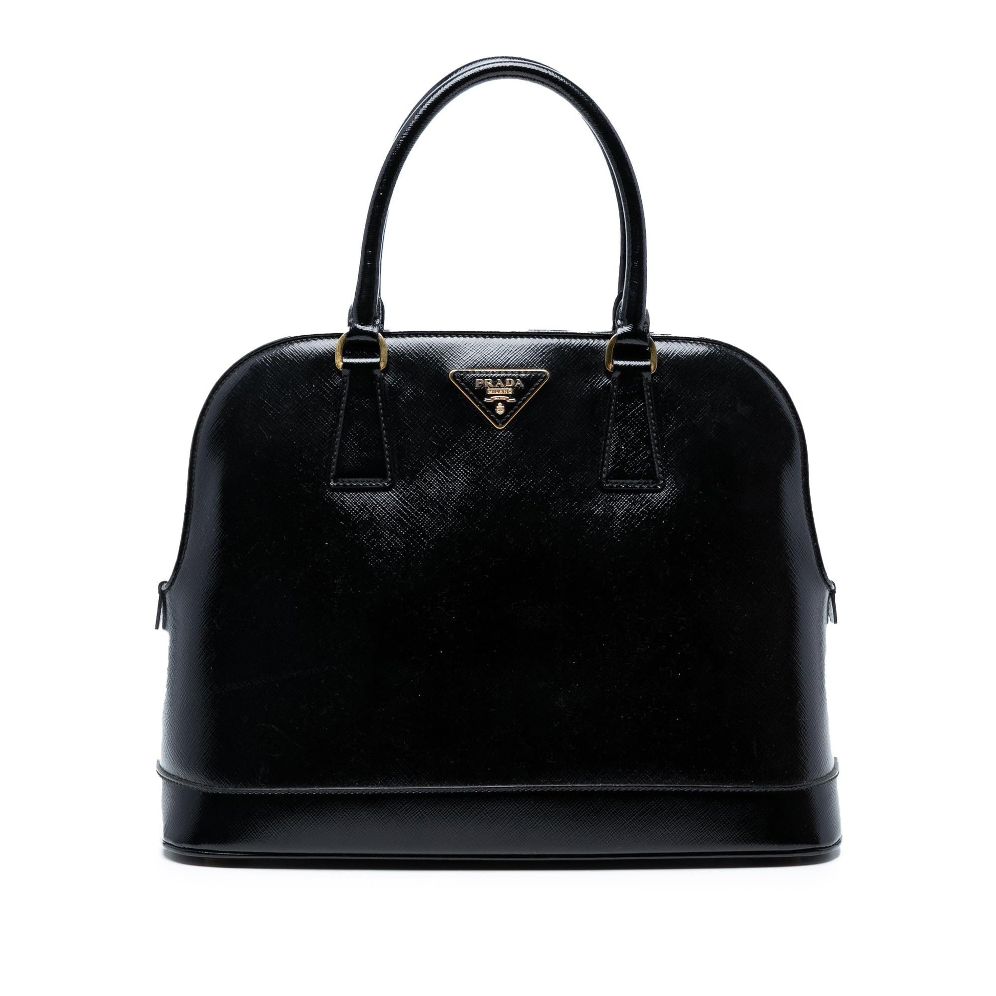 Prada Vernice Promenade Dome Satchel Saffiano Satchel Bag