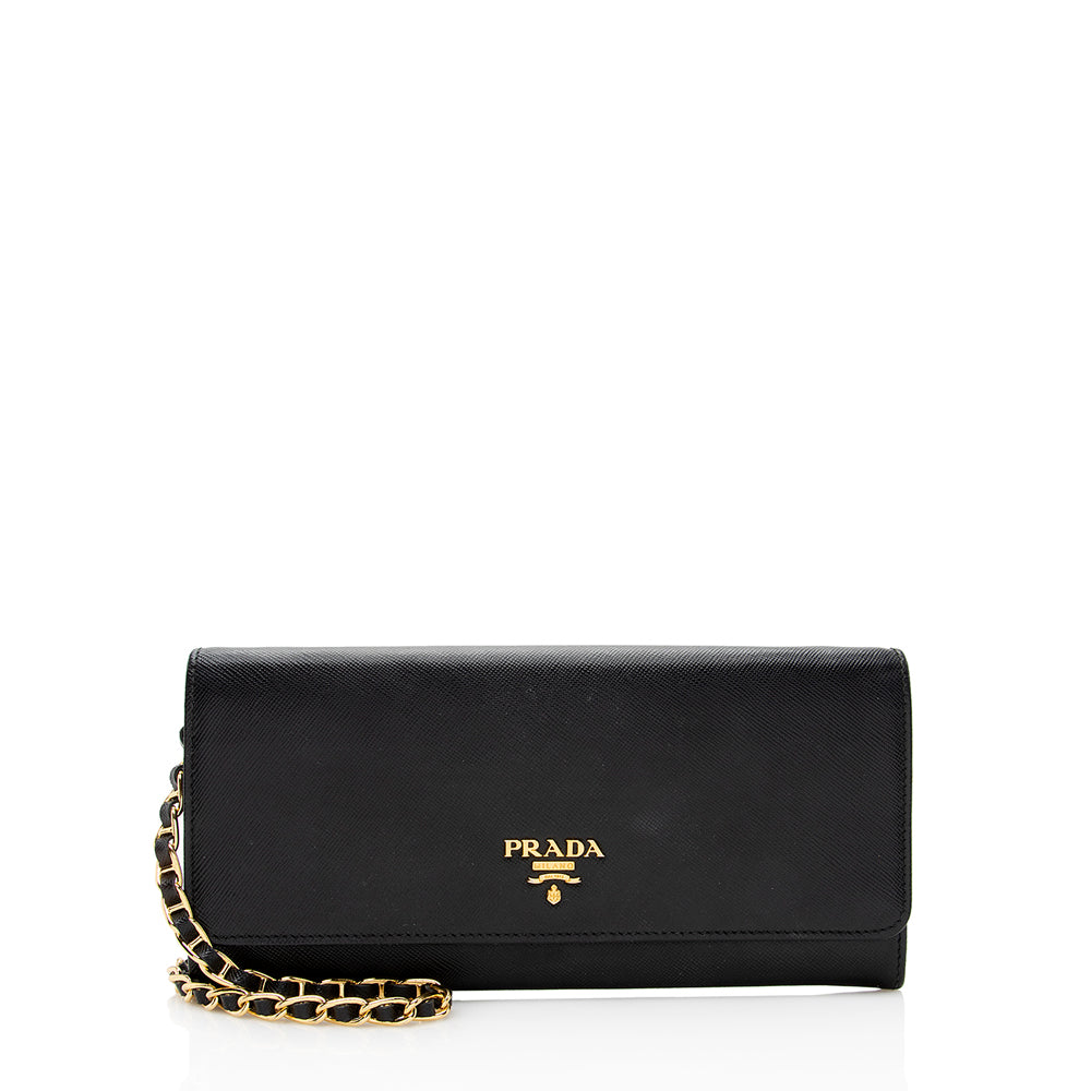 Prada Wallet On Bag Shf Saffiano Chain Shoulder Bag