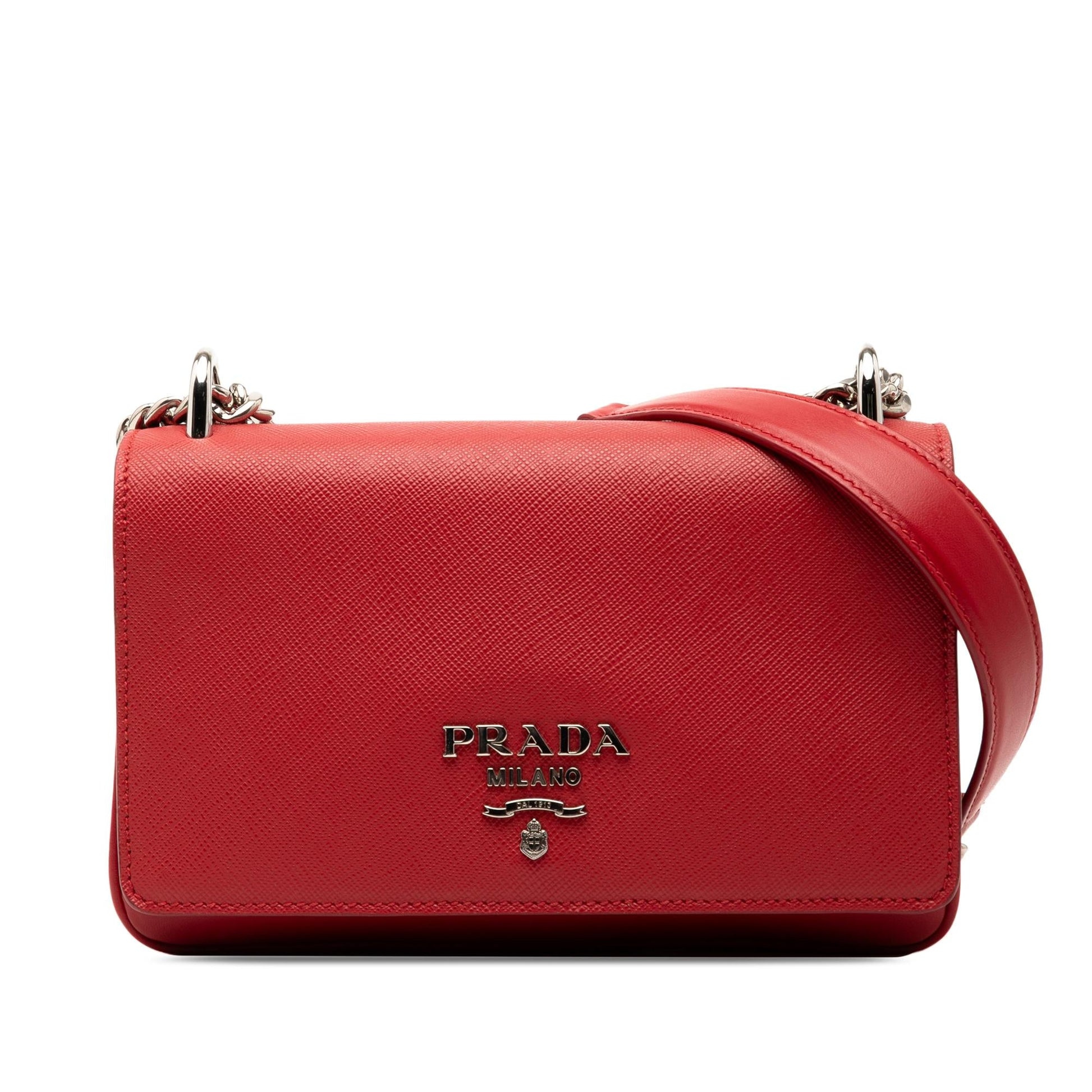 Prada And City Calf Crossbody Saffiano Chain Crossbody Bag