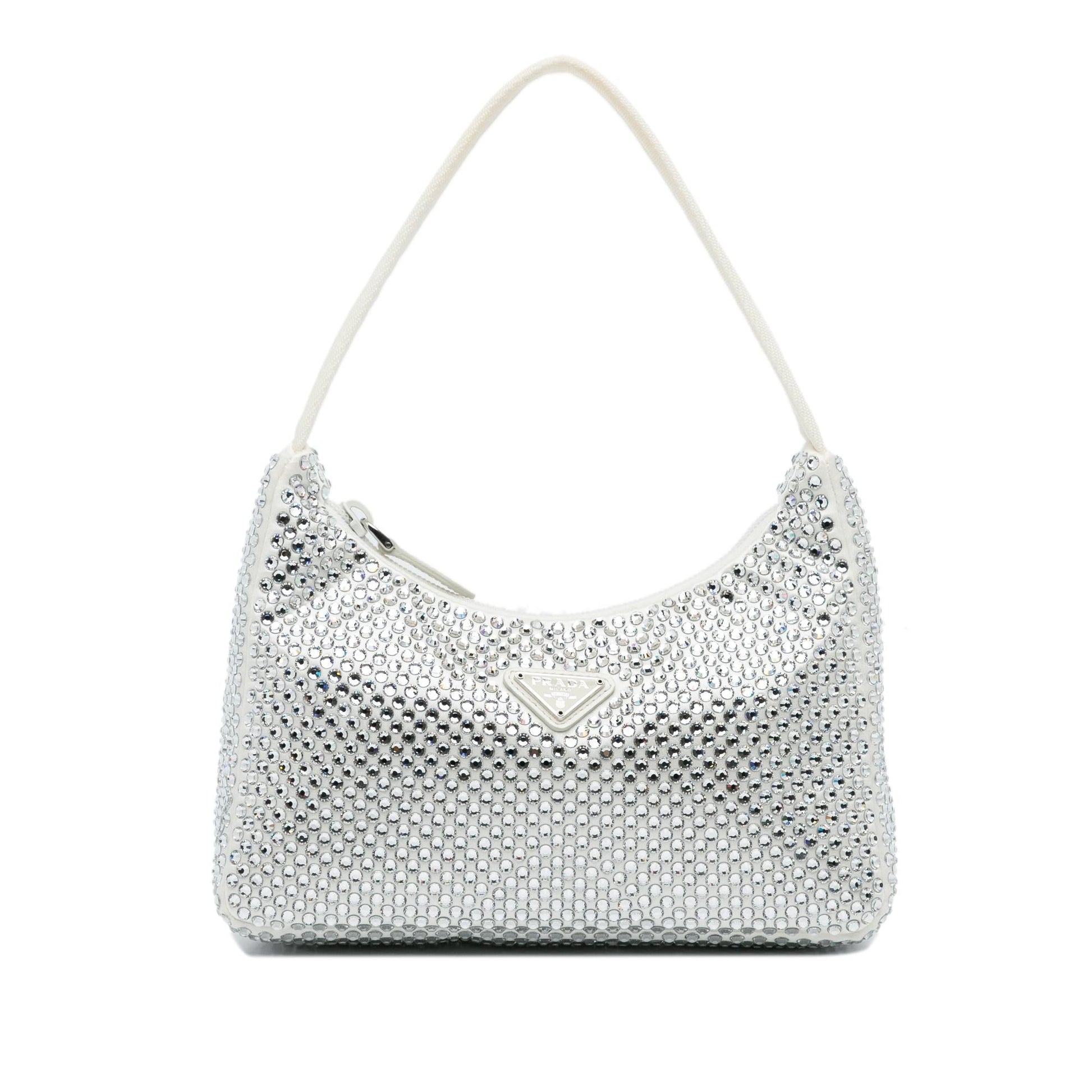Prada Crystal Re Edition Shg 0Qe6Fx Handbag Satin Mini Travel Bag