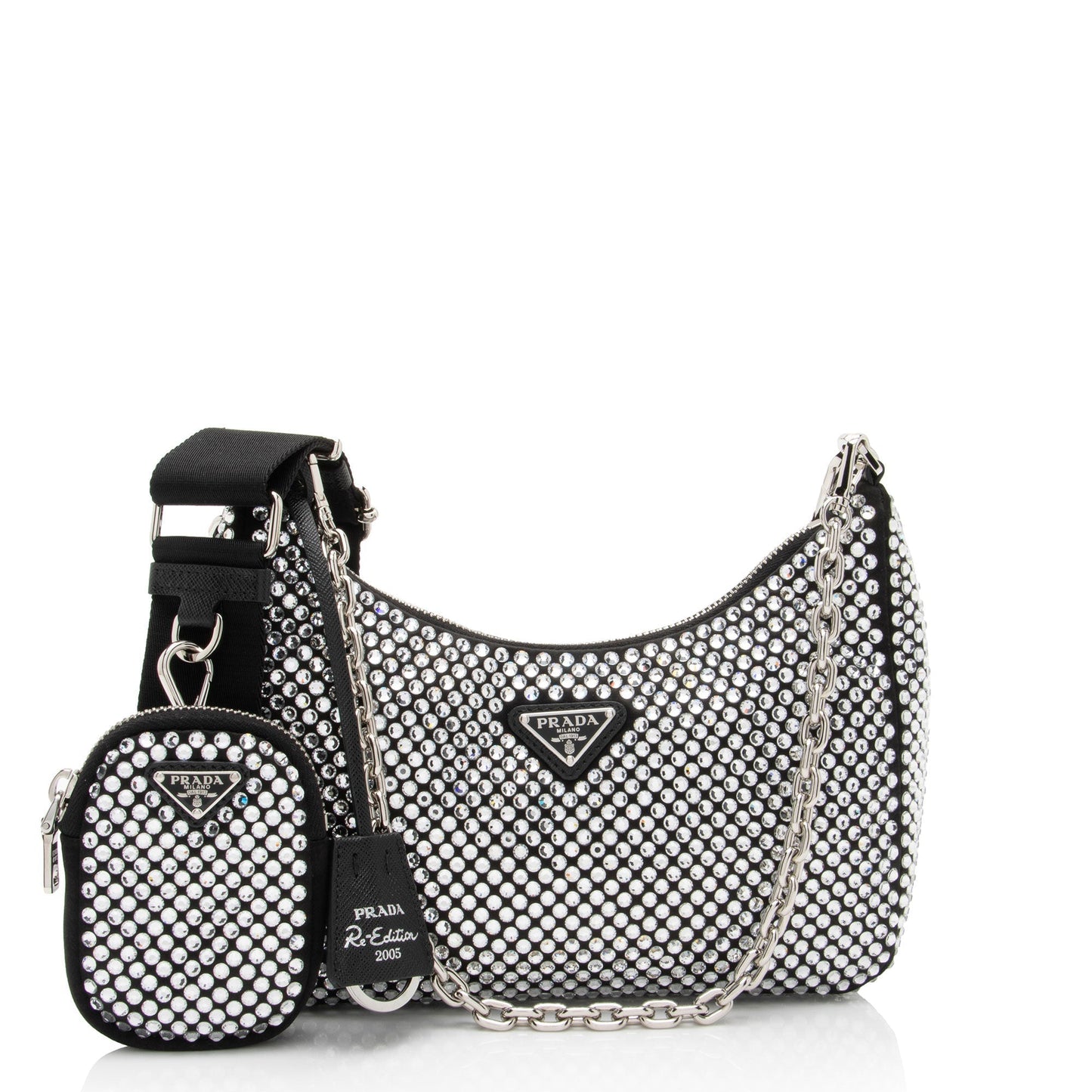 Prada Crystal Re Edition Crossbody Shf Lo9Csv Satin Crossbody Bag