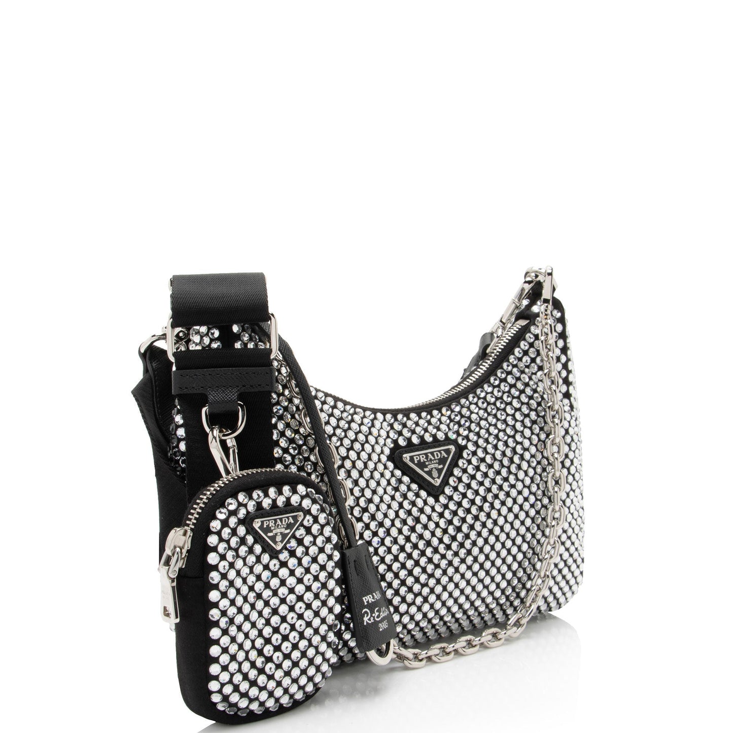 Prada Crystal Re Edition Crossbody Shf Lo9Csv Satin Crossbody Bag