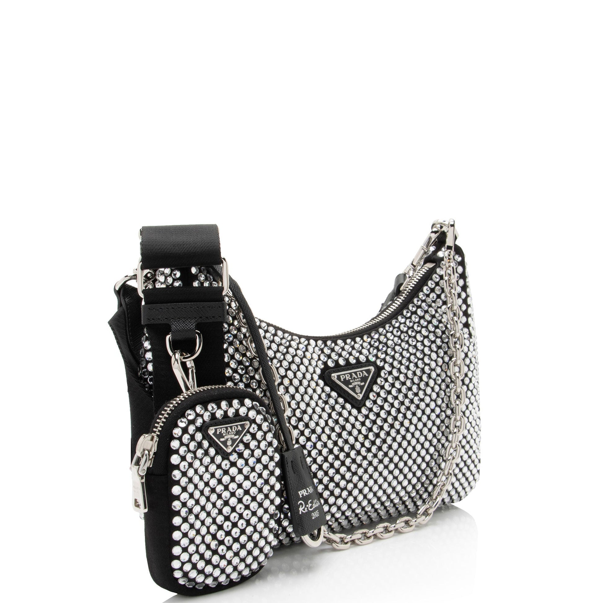 Prada Crystal Re Edition Crossbody Shf Lo9Csv Satin Crossbody Bag